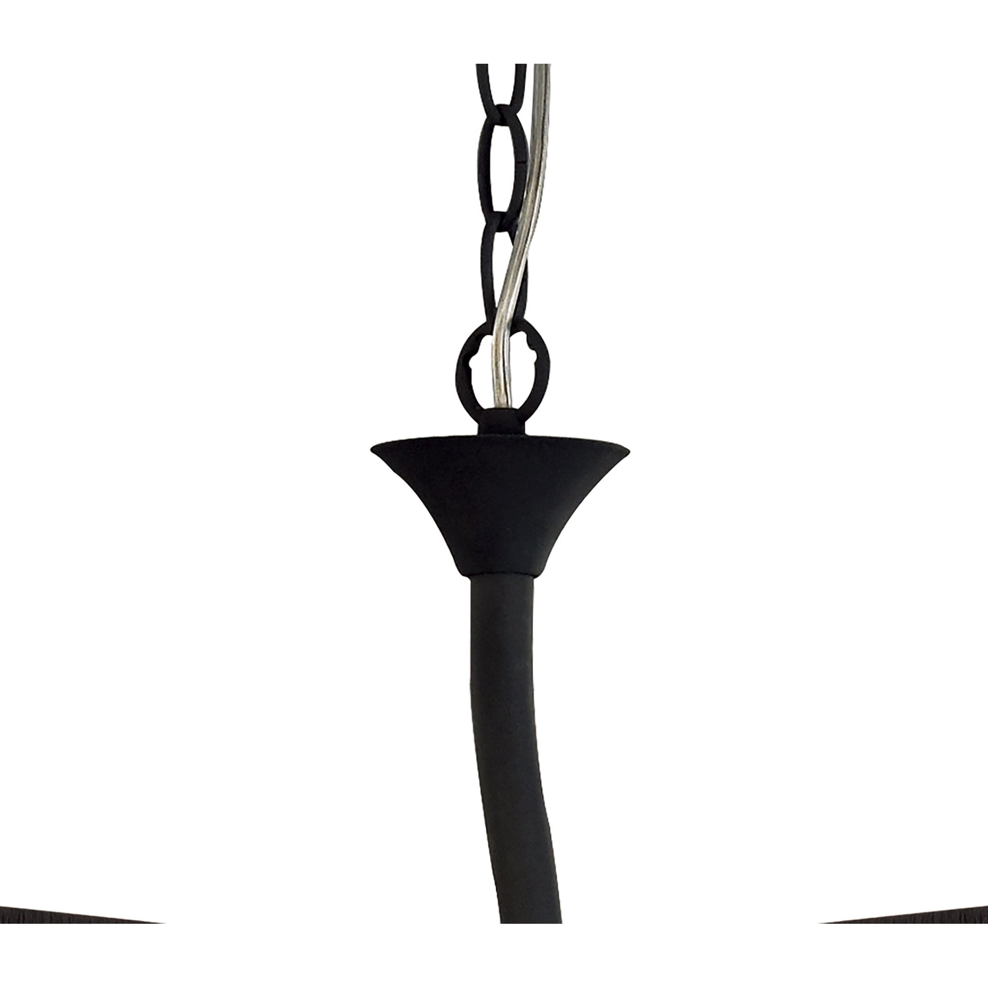 Mantra Eve 2 Arm 4 Light Pendant in Anthracite with Black Oval Shades