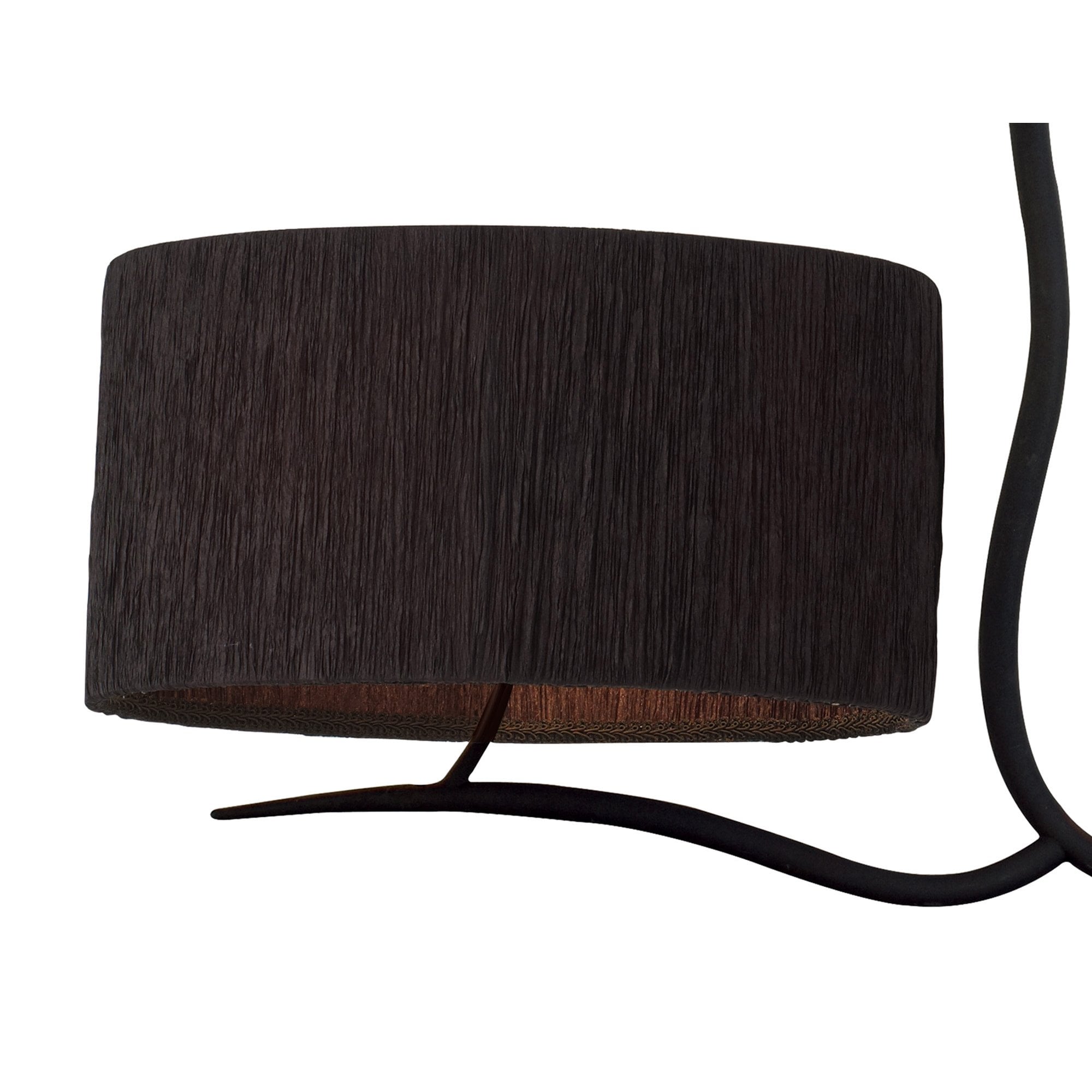 Mantra Eve 2 Arm 4 Light Pendant in Anthracite with Black Oval Shades