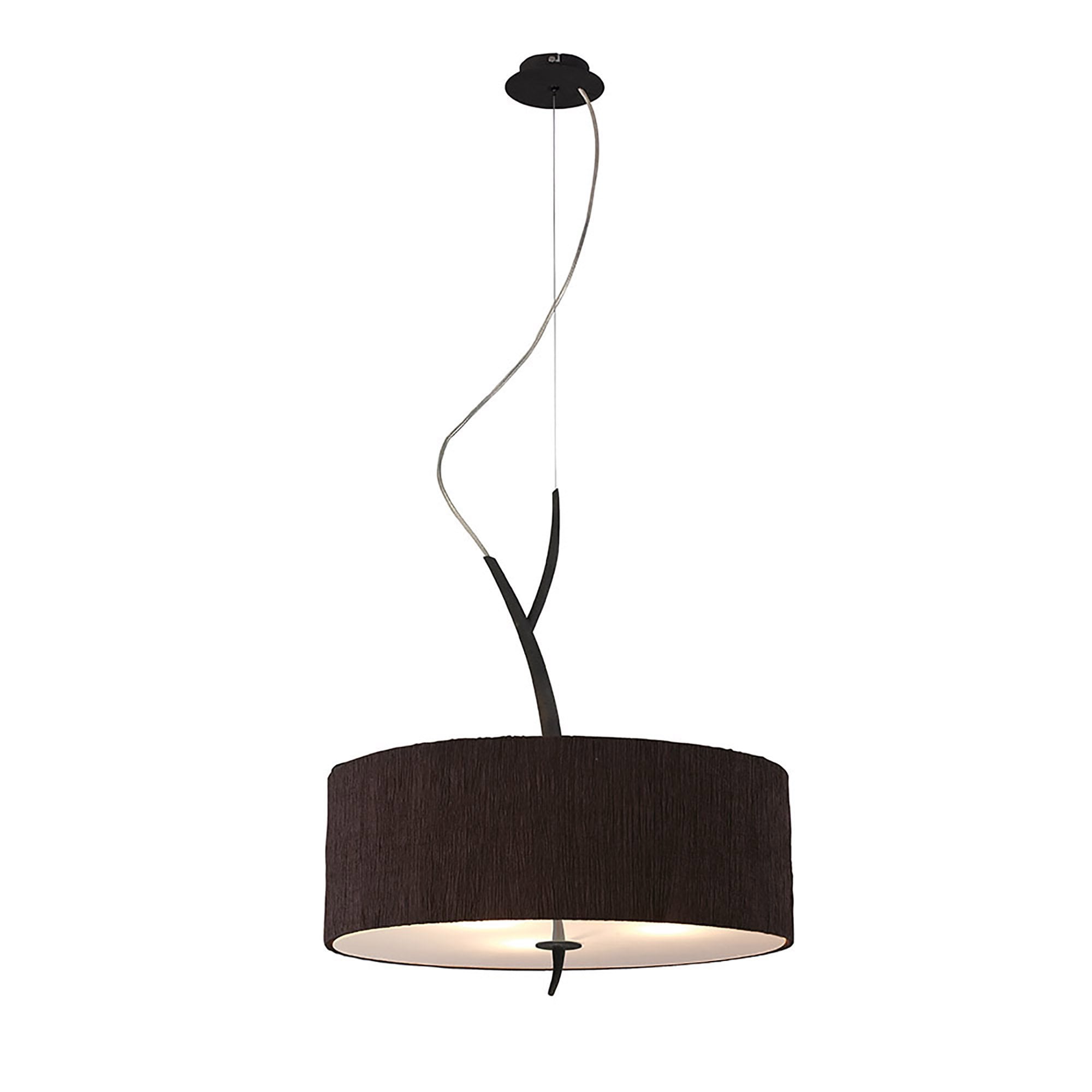 Mantra Eve 3 Light Pendant in Anthracite with Black Round Shade