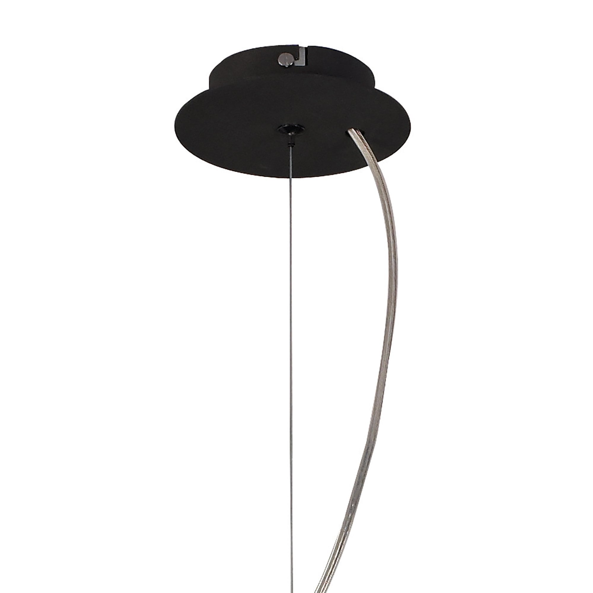 Mantra Eve 3 Light Pendant in Anthracite with Black Round Shade