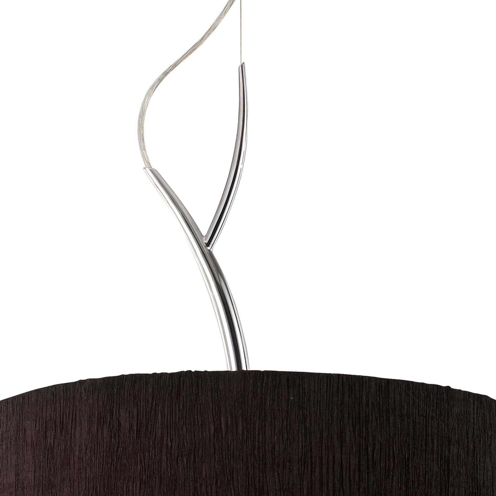 Mantra Eve 3 Light Pendant in Polished Chrome with Black Round Shade