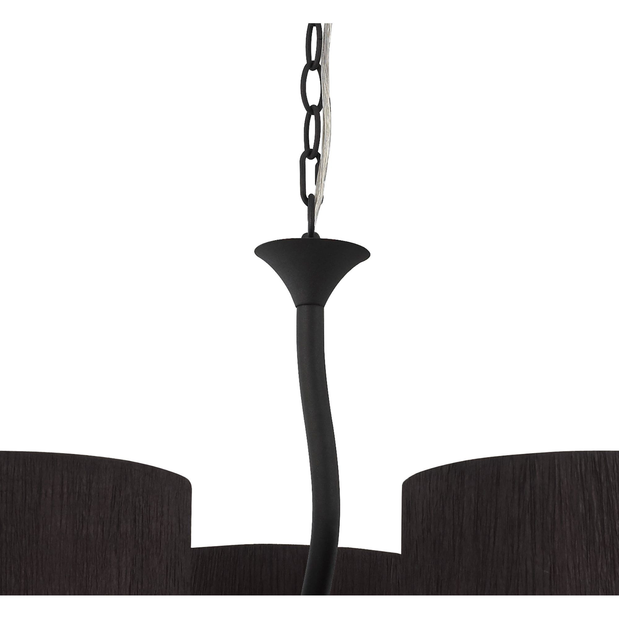 Mantra Eve 3 Arm 3 Light Pendant in Anthracite with Black Round Shades