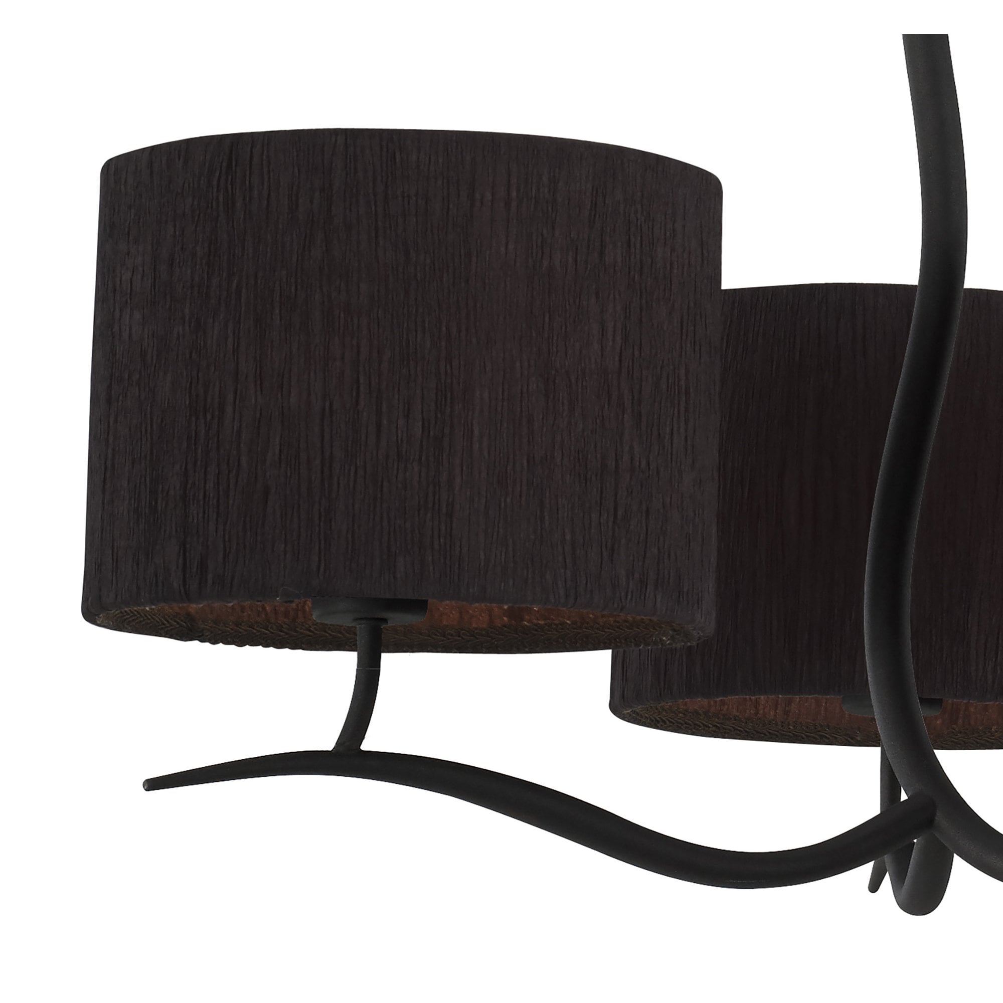 Mantra Eve 3 Arm 3 Light Pendant in Anthracite with Black Round Shades