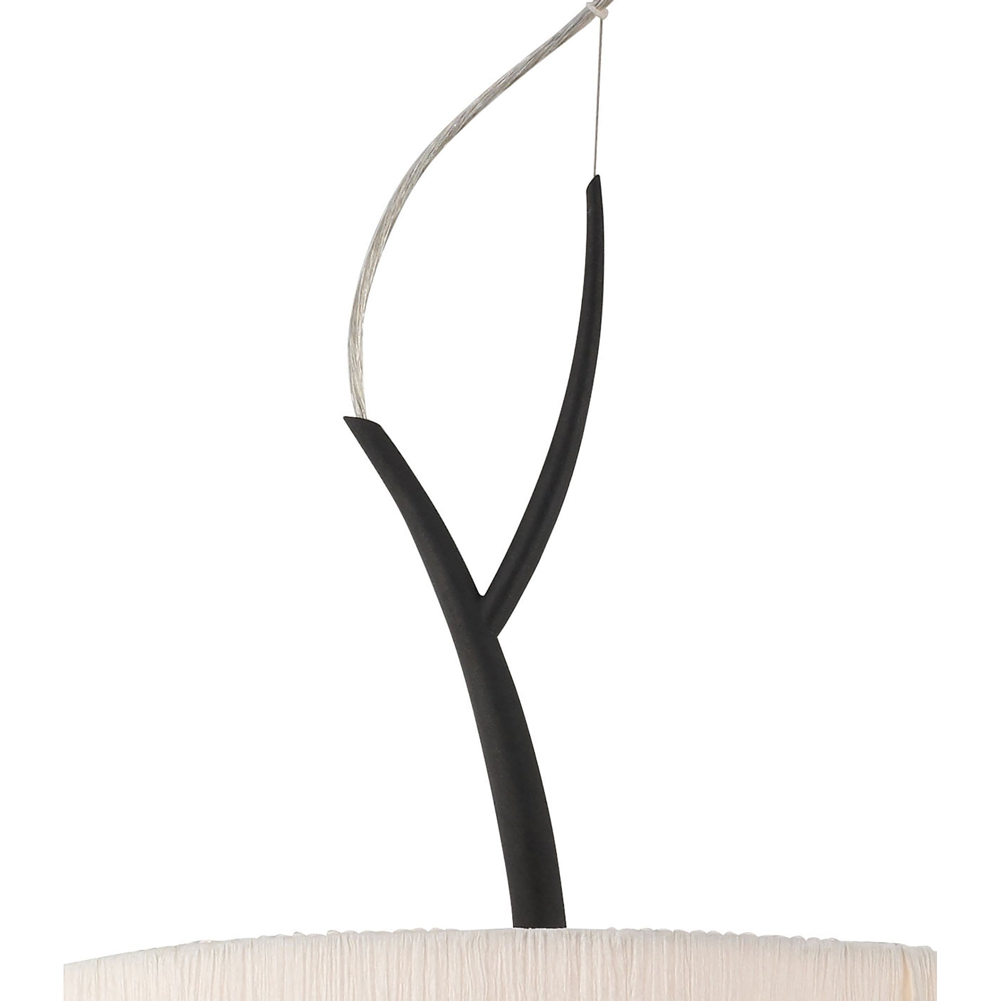 Mantra Eve 3 Light Pendant in Anthracite with White Round Shade