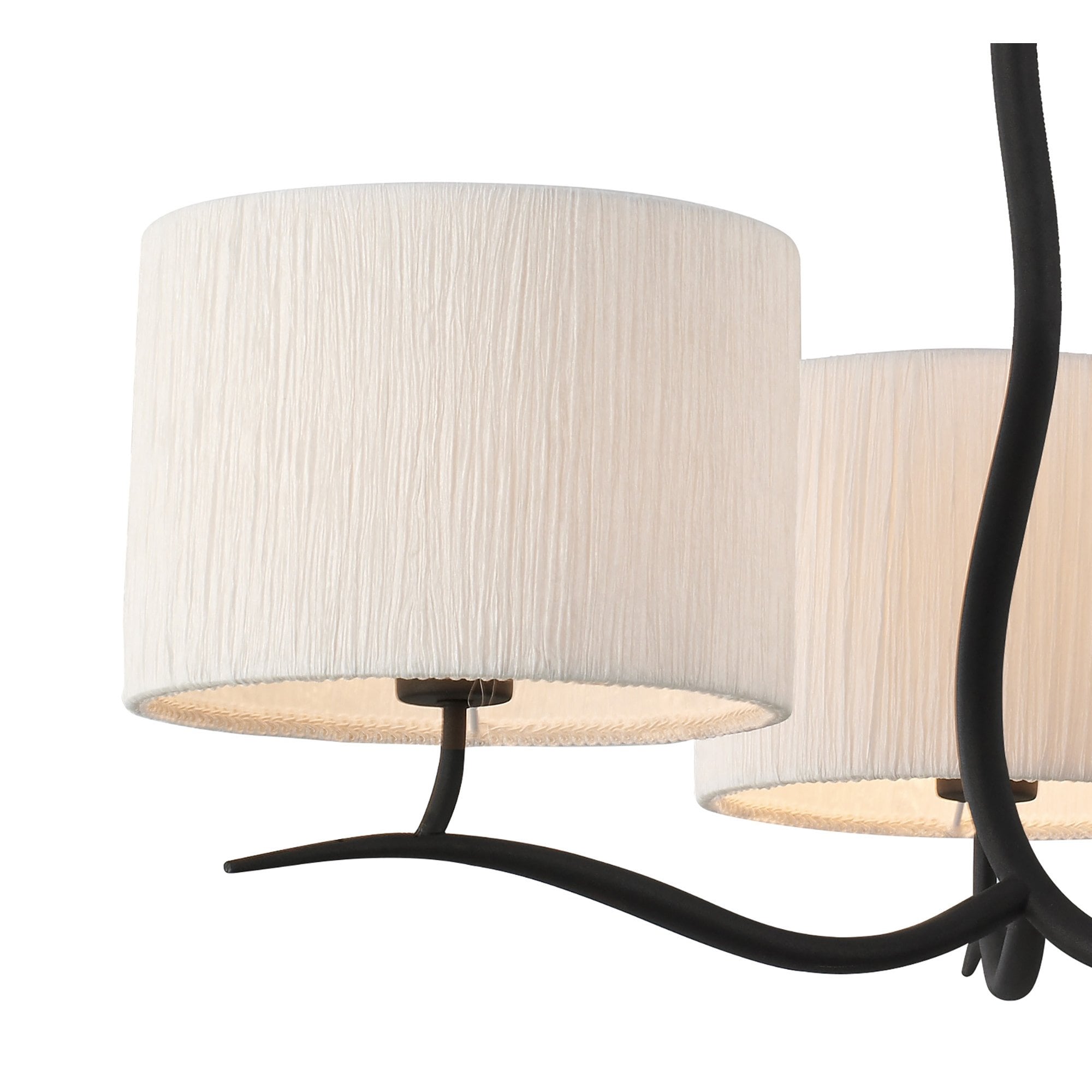 Mantra Eve 3 Arm 3 Light Pendant in Anthracite with White Round Shades