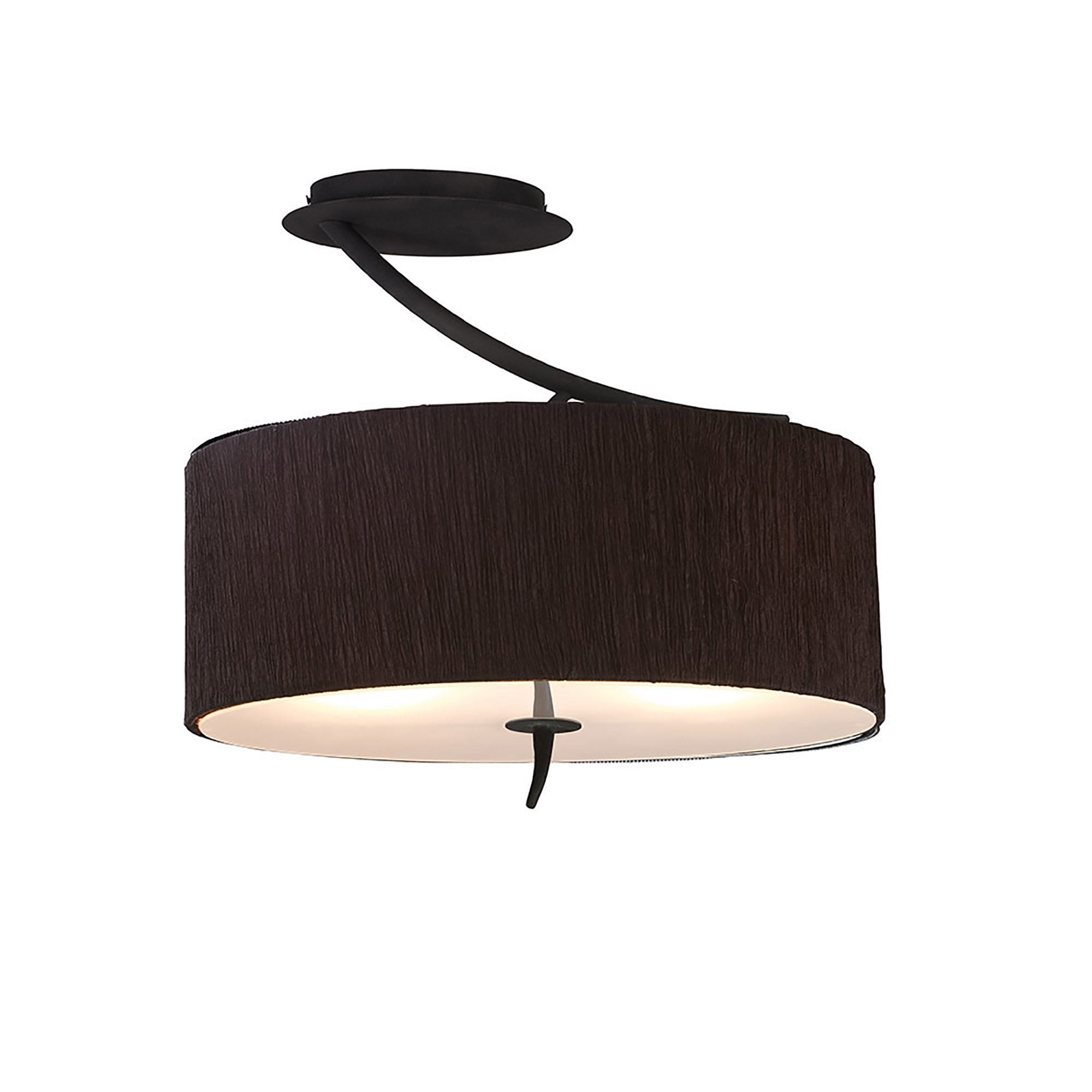 Mantra Eve 2 Light Semi Flush Ceiling fitting in Anthracite with Black Oval Shade