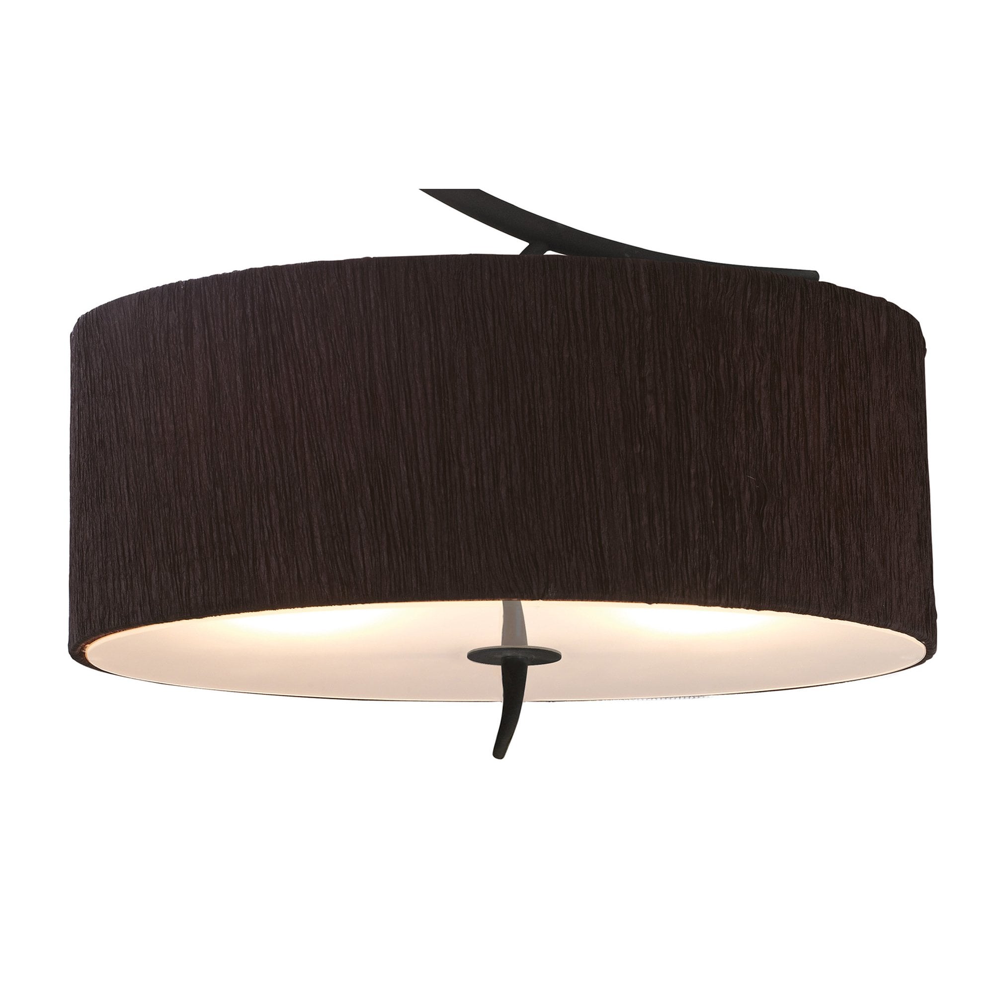 Mantra Eve 2 Light Semi Flush Ceiling fitting in Anthracite with Black Oval Shade
