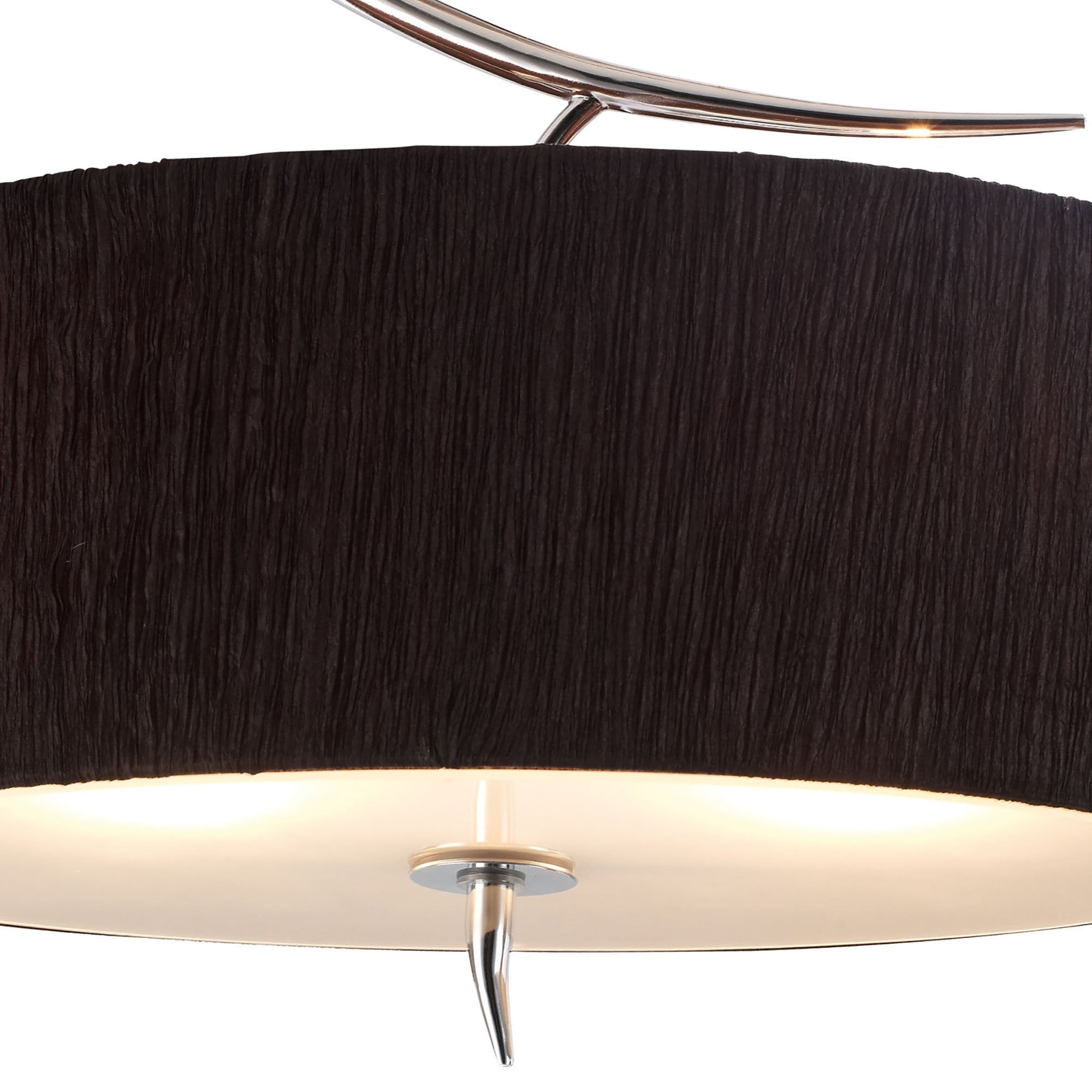 Mantra Eve 2 Light Semi Flush Ceiling Fitting in Polished Chrome with Black Oval Shade