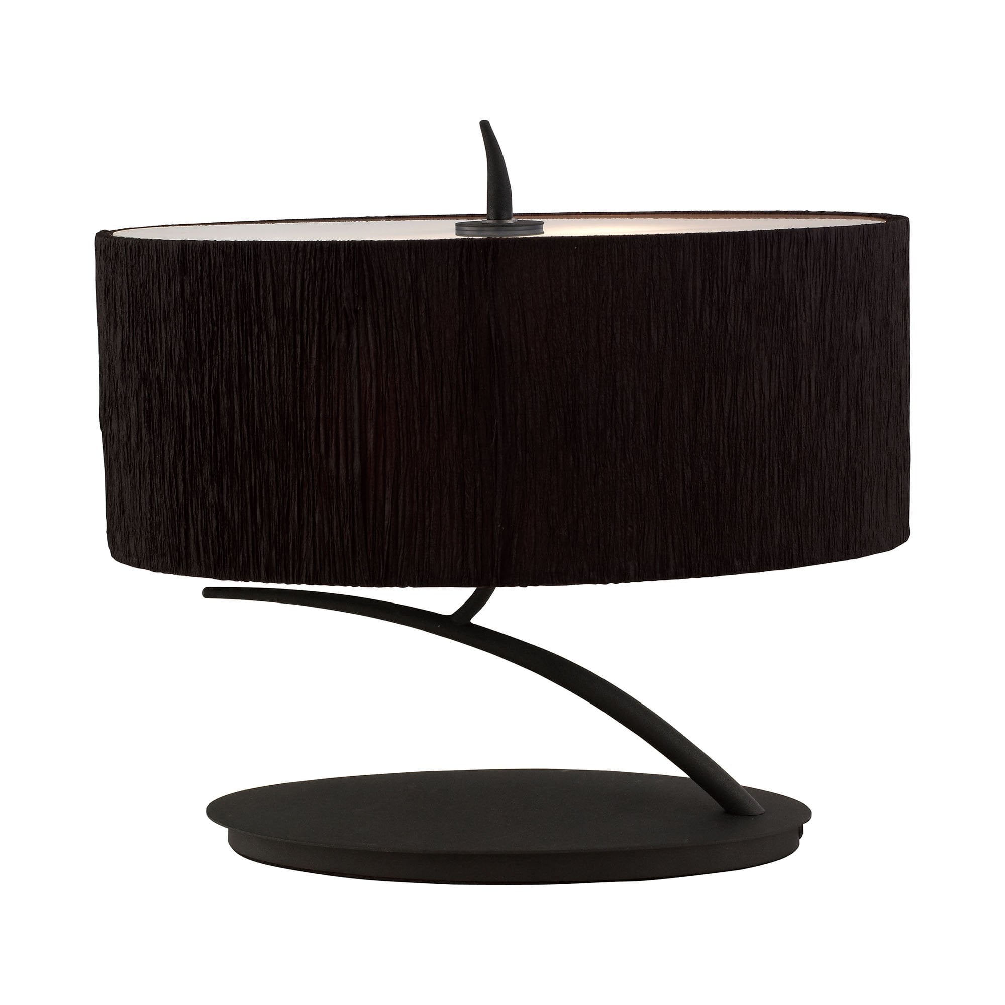 Mantra Eve 2 Light Small Table Lamp in Anthracite with Black Oval Shade