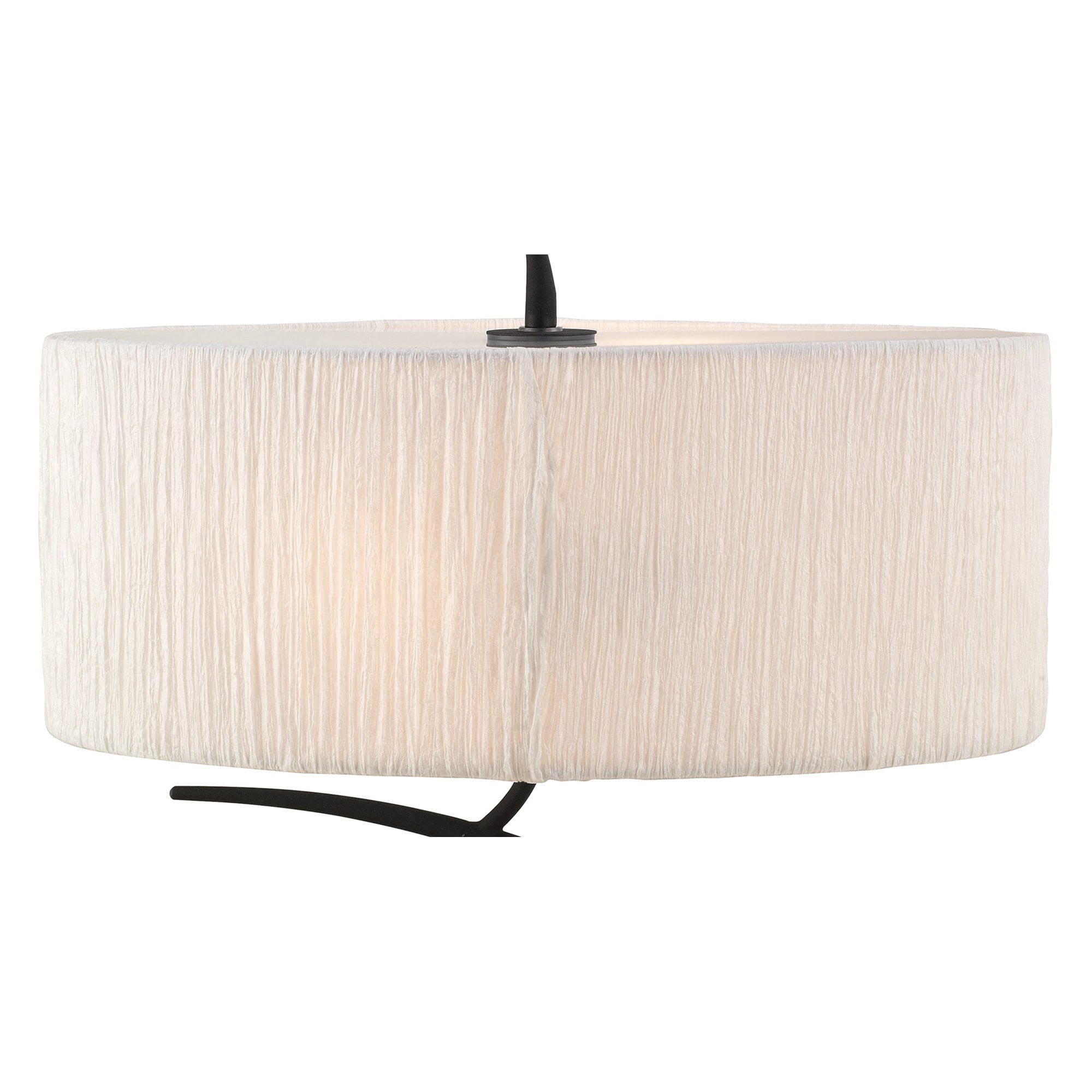 Mantra Eve 2 Light Small Table Lamp in Anthracite with White Oval Shade