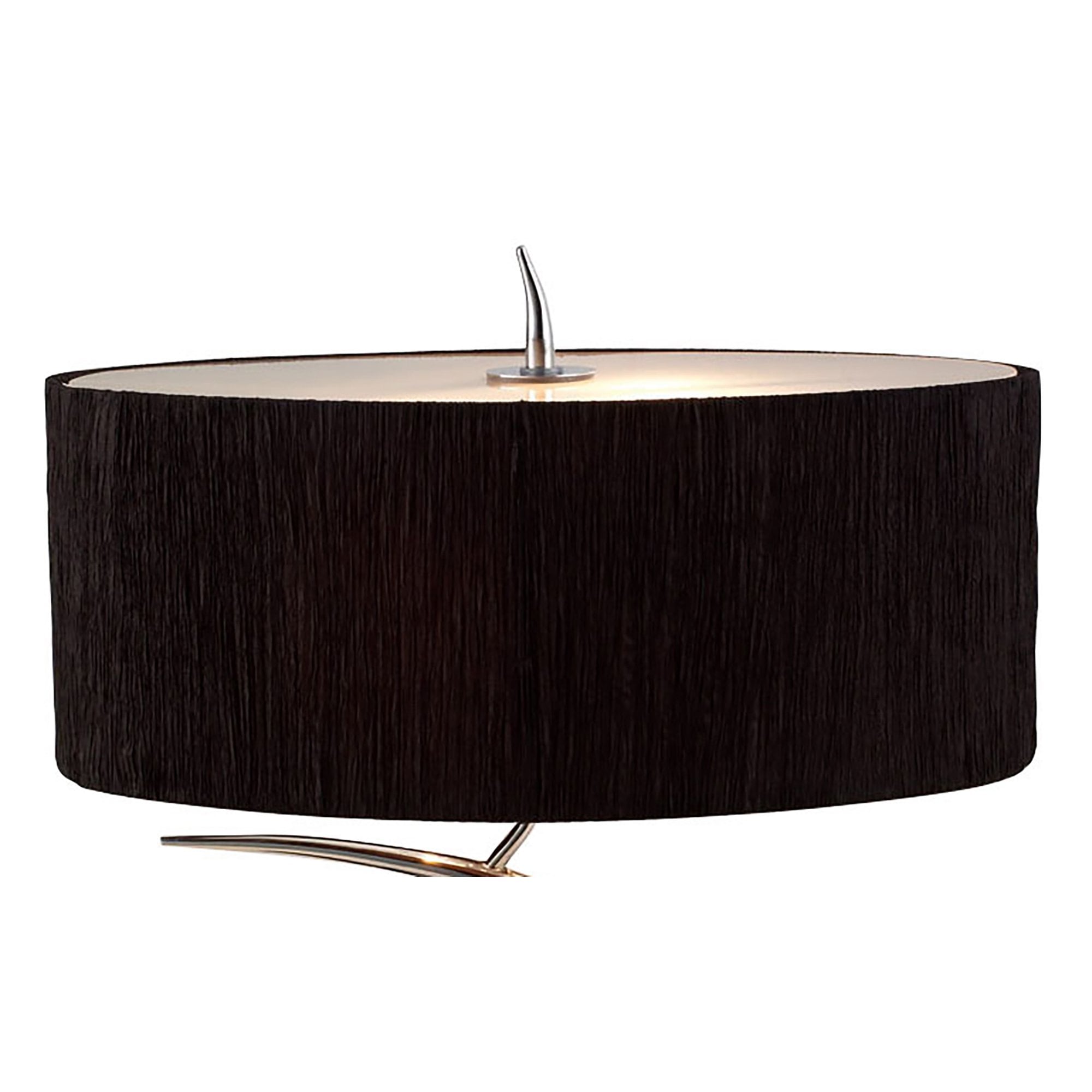 Mantra Eve 2 Light Small Table Lamp in Polished Chrome with Black Oval Shade