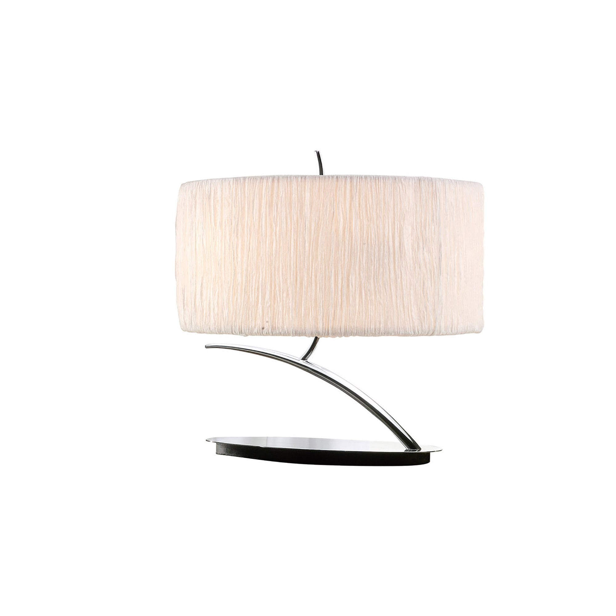 Mantra Eve 2 Light Small Table Lamp in Polished Chrome with White Oval Shade