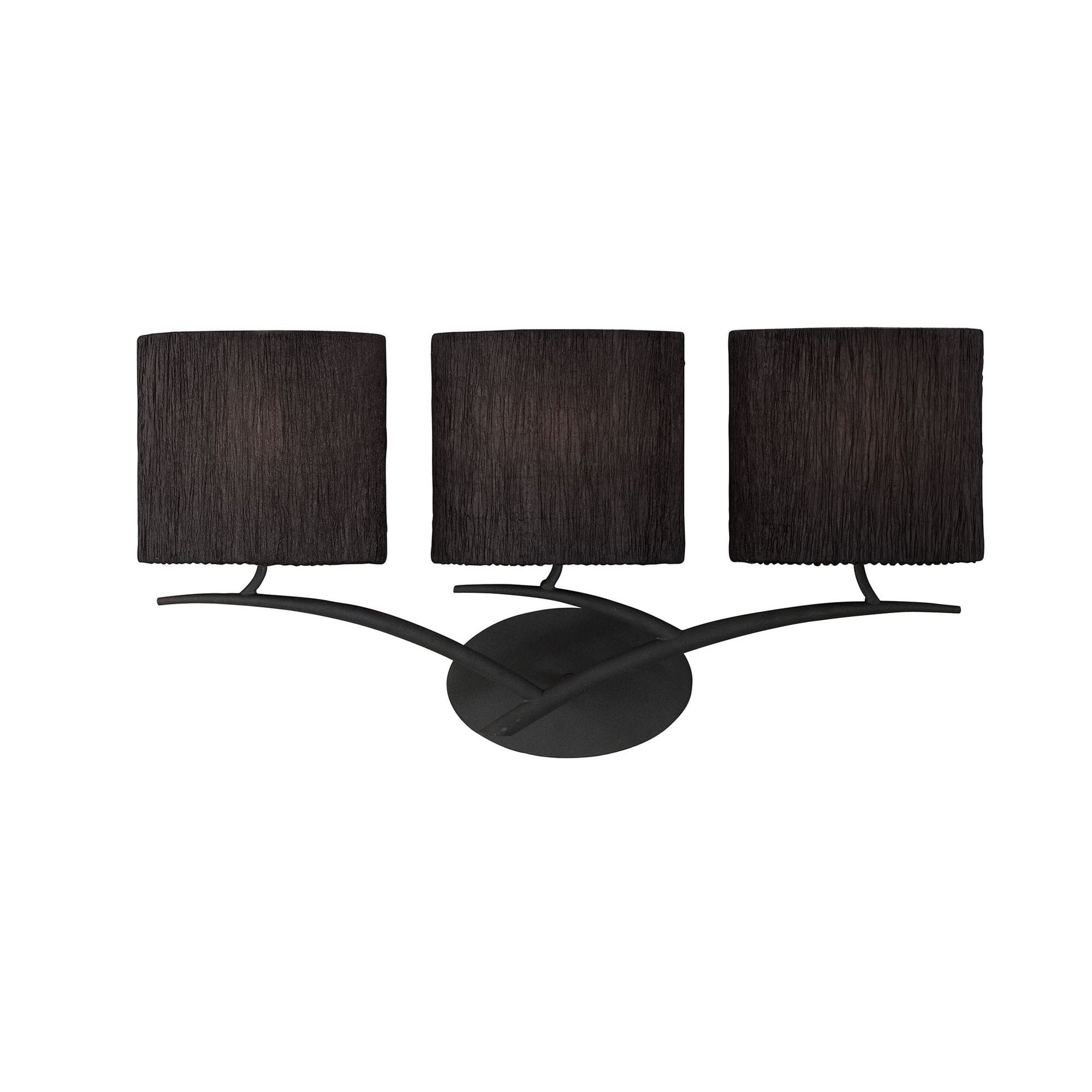 Mantra Eve 3 Light Switched Wall Fitting in Anthracite with Black Oval Shades