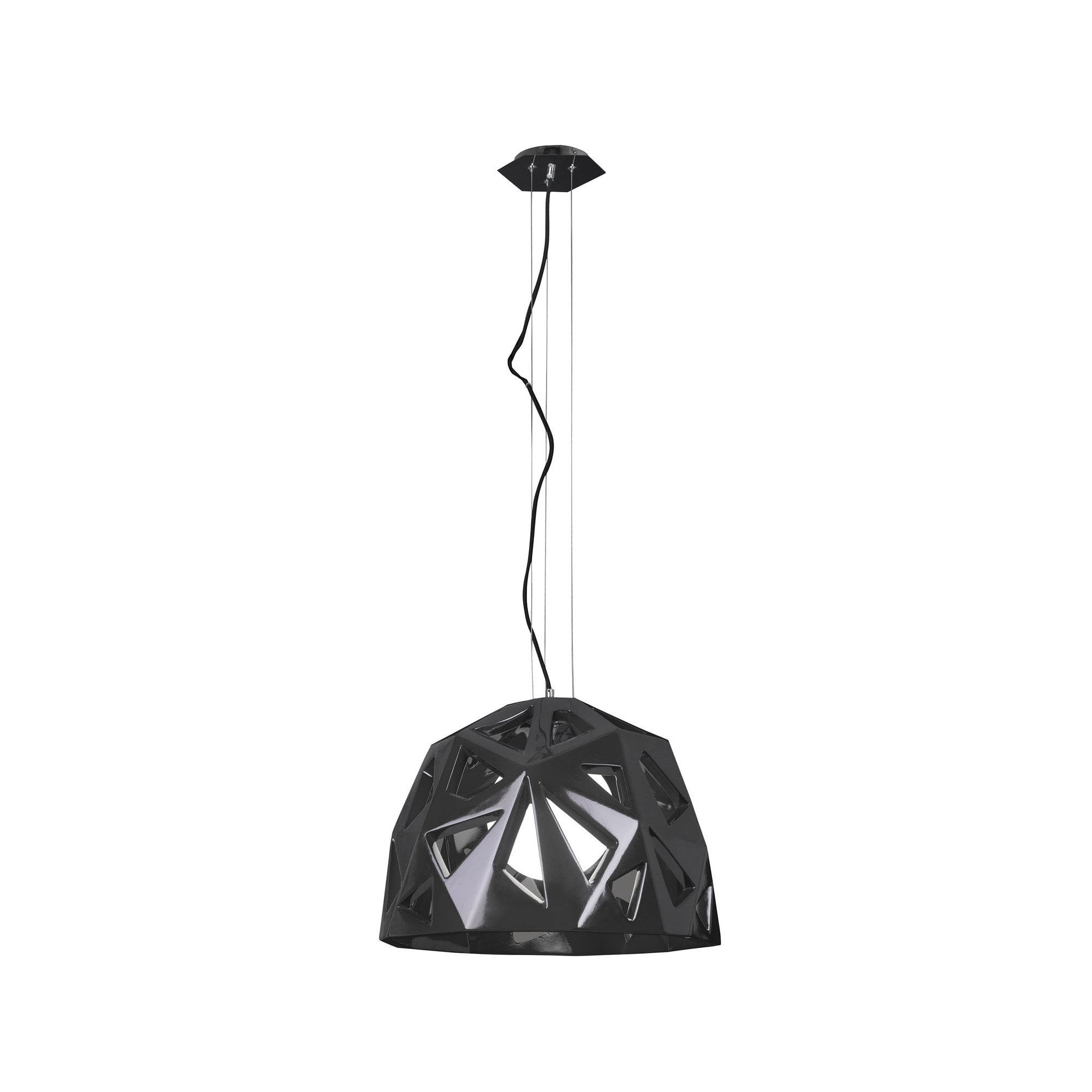 Mantra Facette Single Light Pendant Black & Chrome