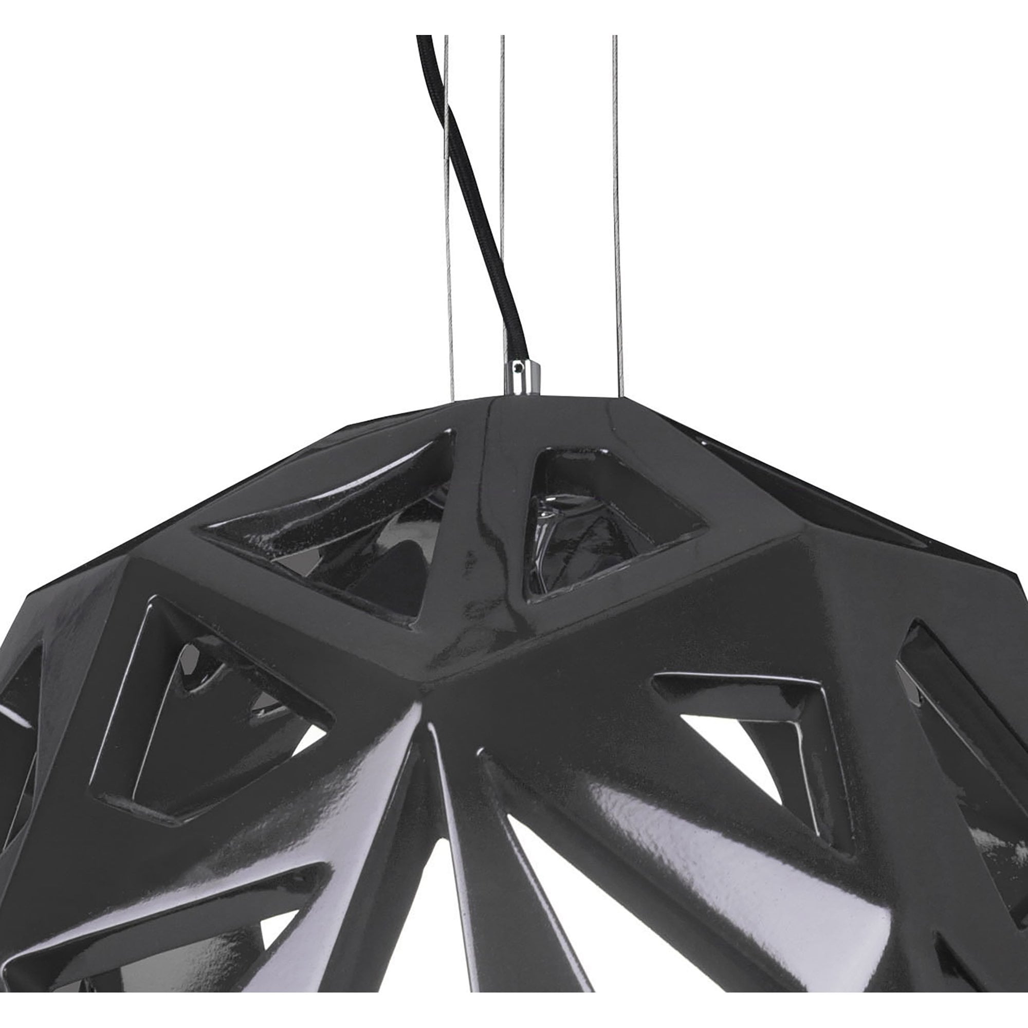 Mantra Facette Single Light Pendant Black & Chrome