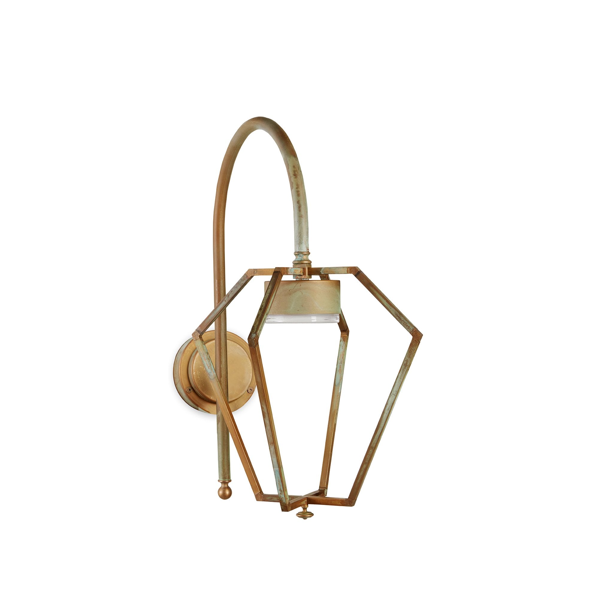 Moretti Luce Gemstone LED Outdoor Wall Lamp - Aged Brass Copper-Coloured