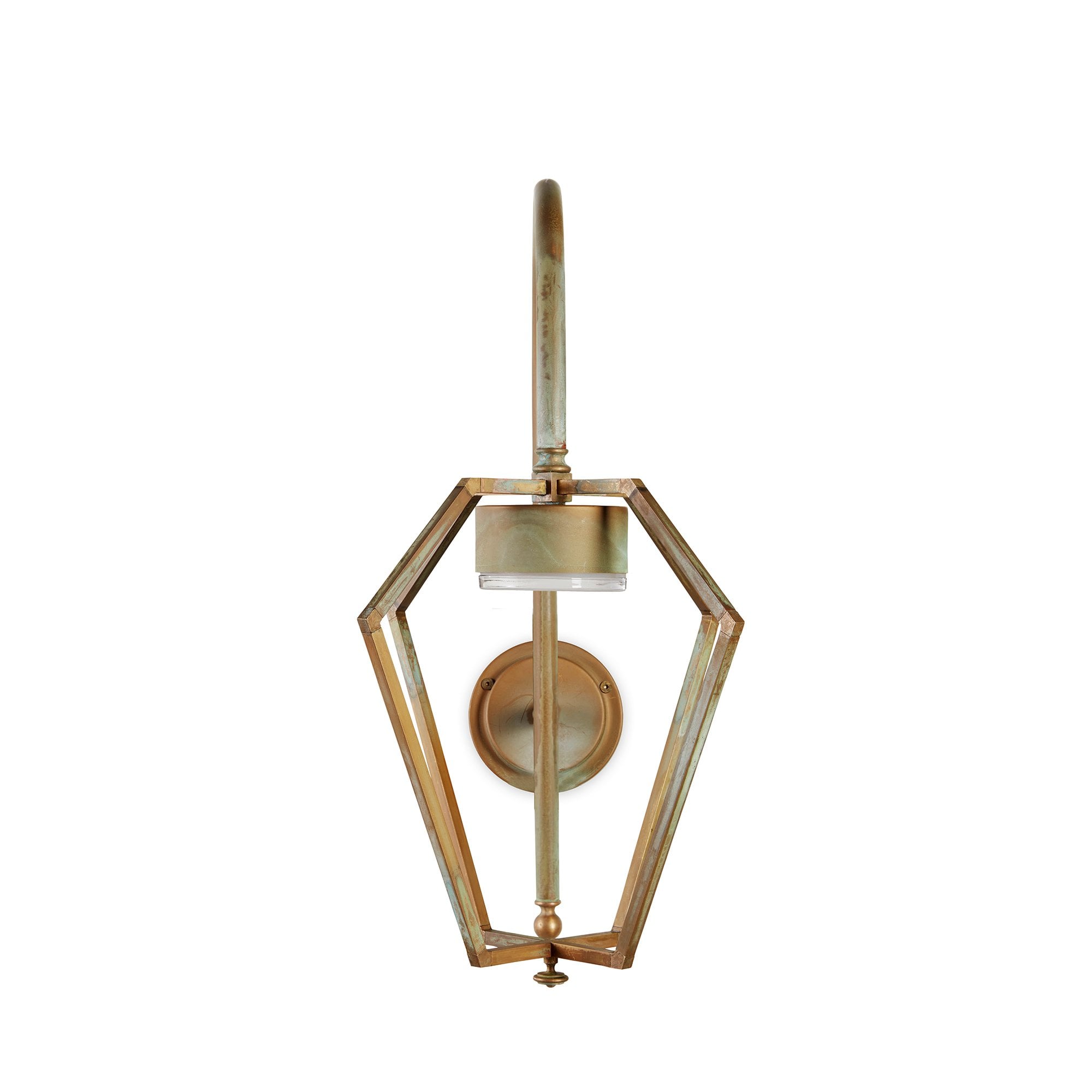 Moretti Luce Gemstone LED Outdoor Wall Lamp - Aged Brass Copper-Coloured
