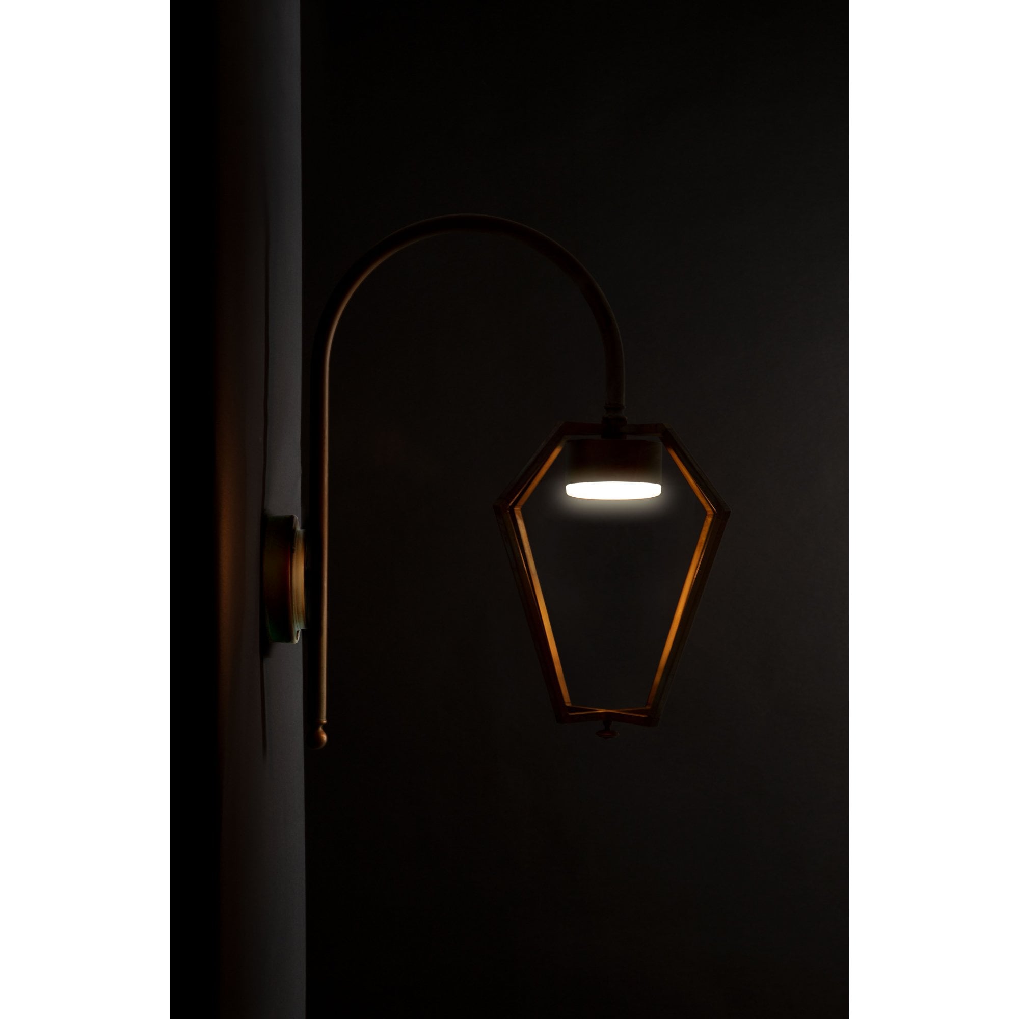 Moretti Luce Gemstone LED Outdoor Wall Lamp - Aged Brass Copper-Coloured