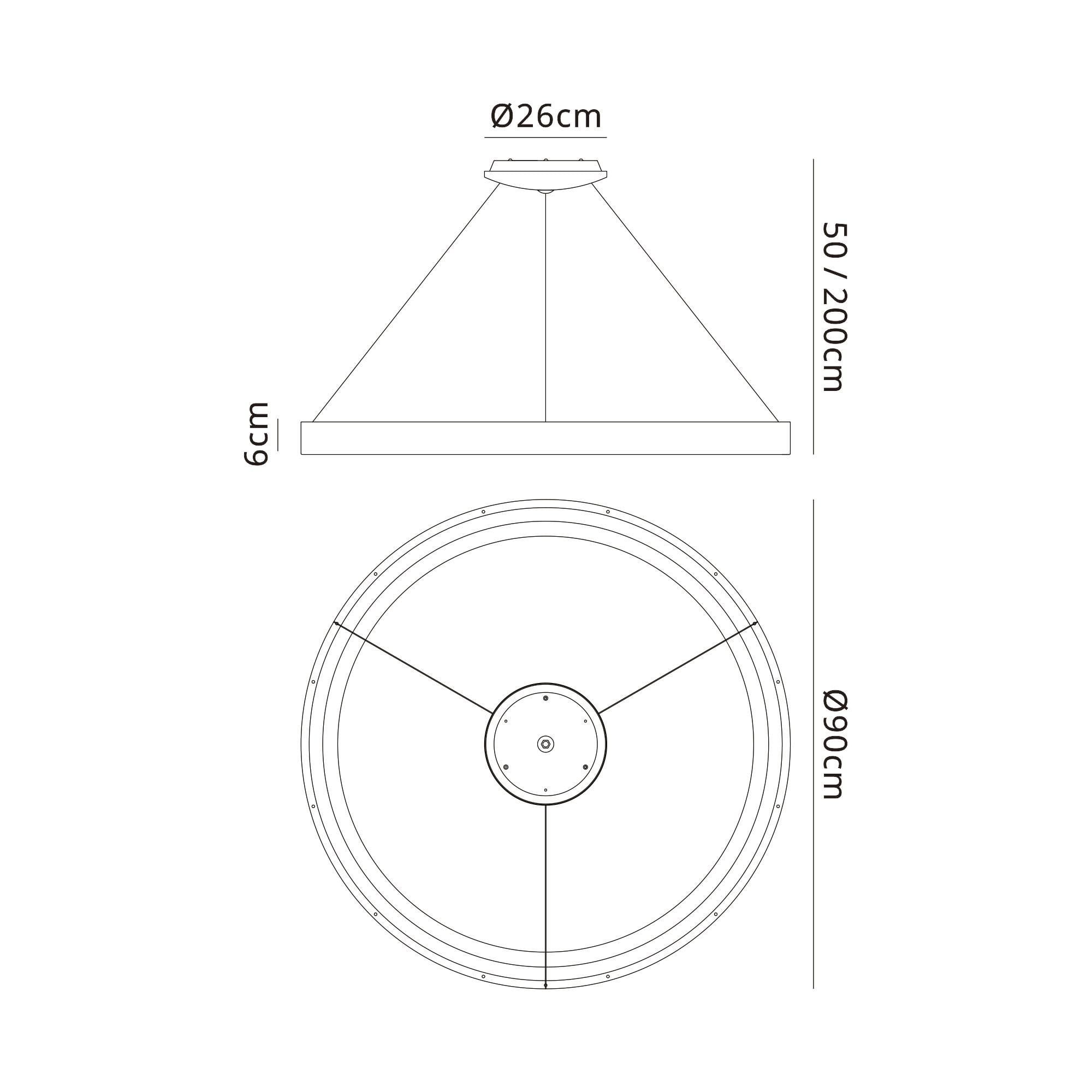 Mantra Niseko II 90cm Ring Pendant - Wood