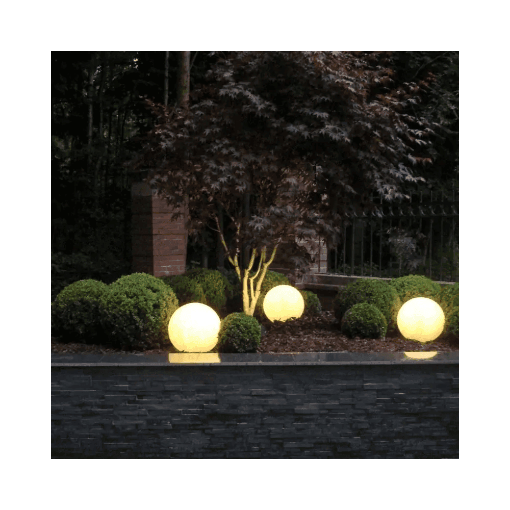 Stone Globe Spherical Garden Light - Granite - Low Voltage