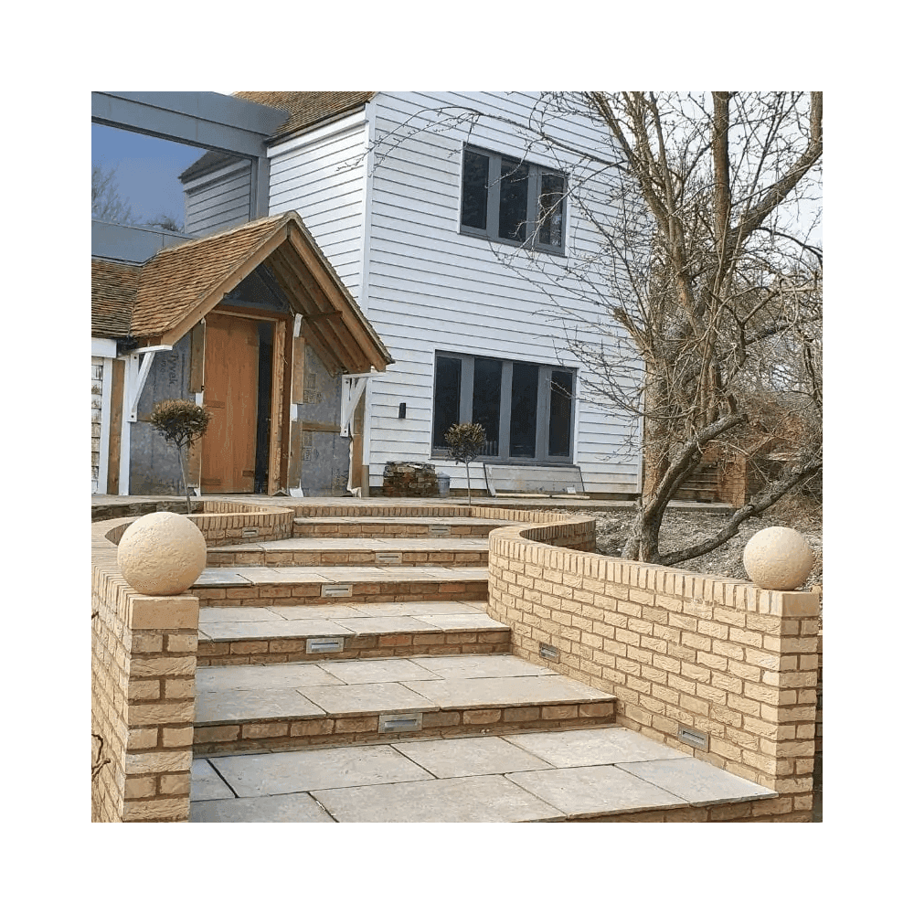 Stone Globe Spherical Garden Light - Bath Stone - Low Voltage