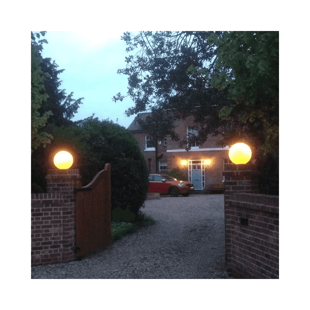 Stone Globe Spherical Garden Light - Weathered Stone - Low Voltage