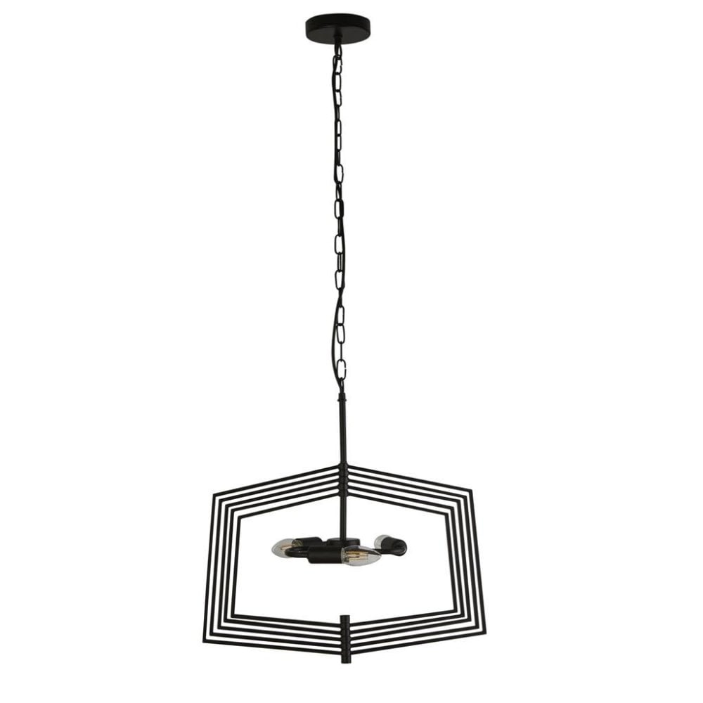 Searchlight Simpson 3 Light Large Ceiling Pendant - Matt Black