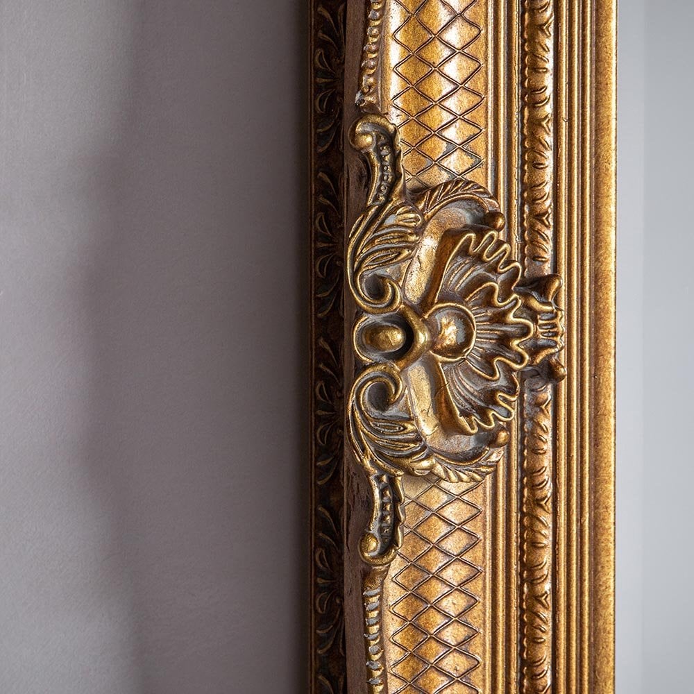 Mura Riverside Rectangle Wall Mirror - Aged Gold Wood