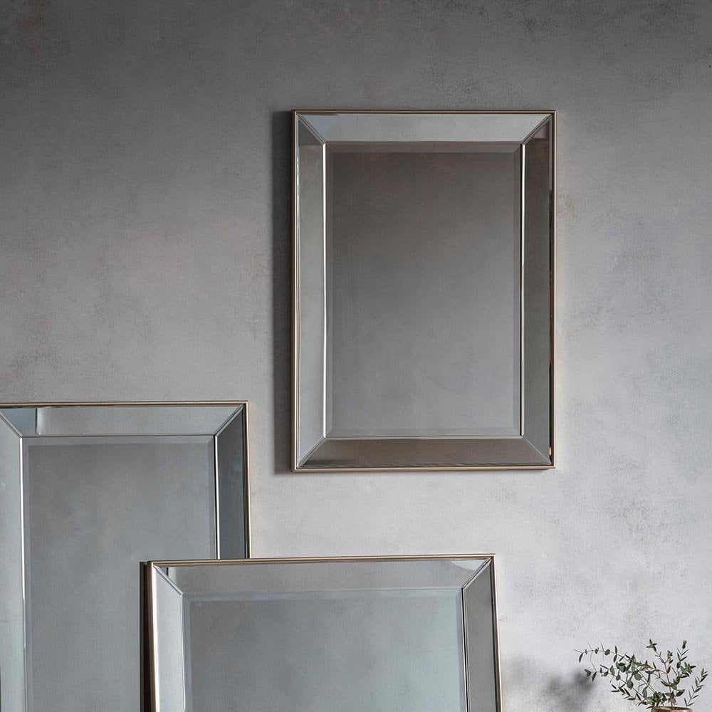 Mura Armdale Small Rectangle Wall Mirror - Champagne Gold