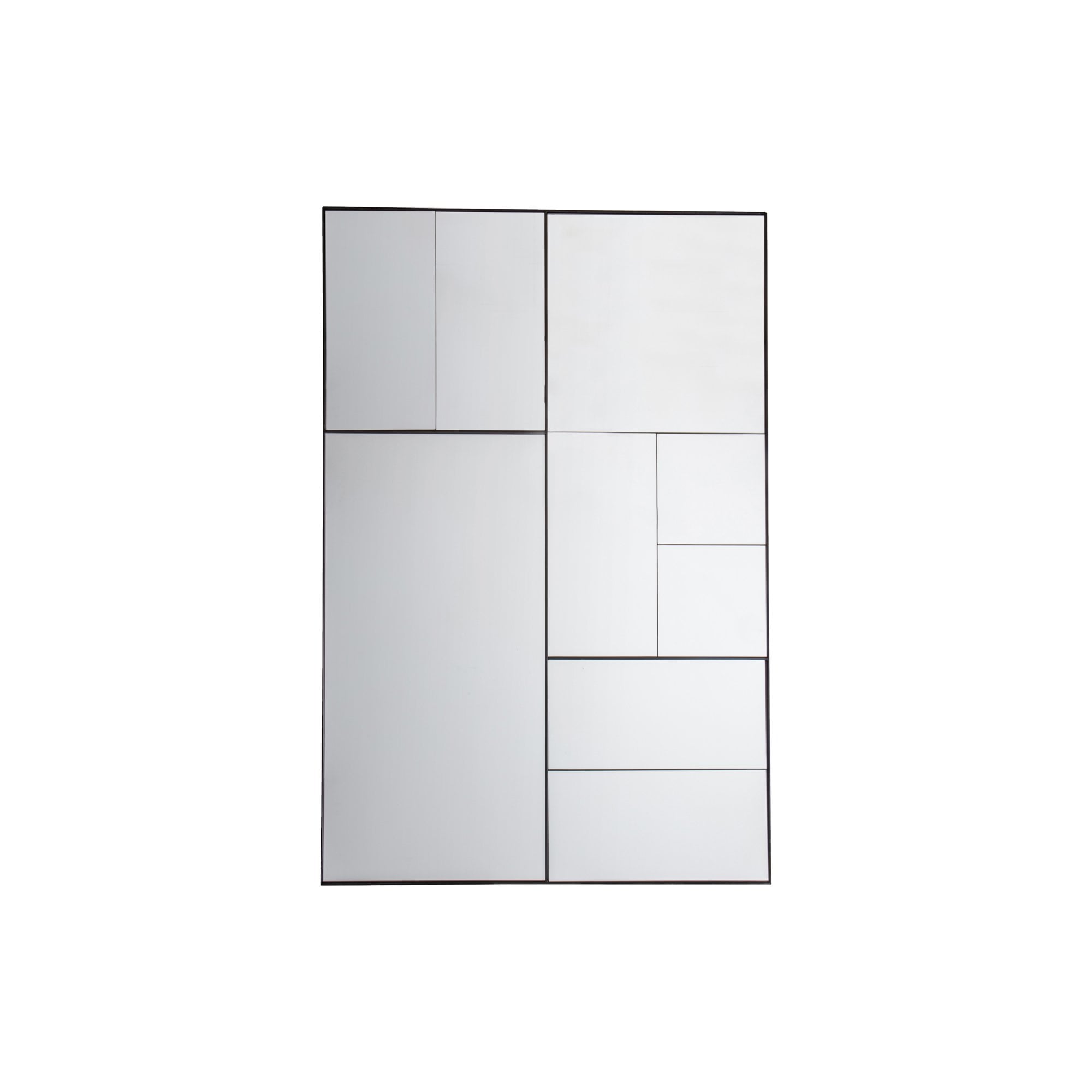 Mura Connolly Multi Panel Full Length Rectangle Wall Mirror - Matt Black