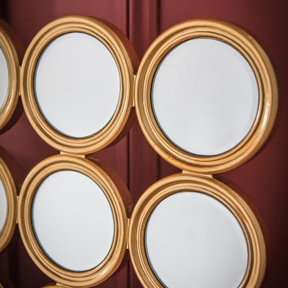 Mura Karrakatta Decorative Square Wall Mirror - Satin Gold