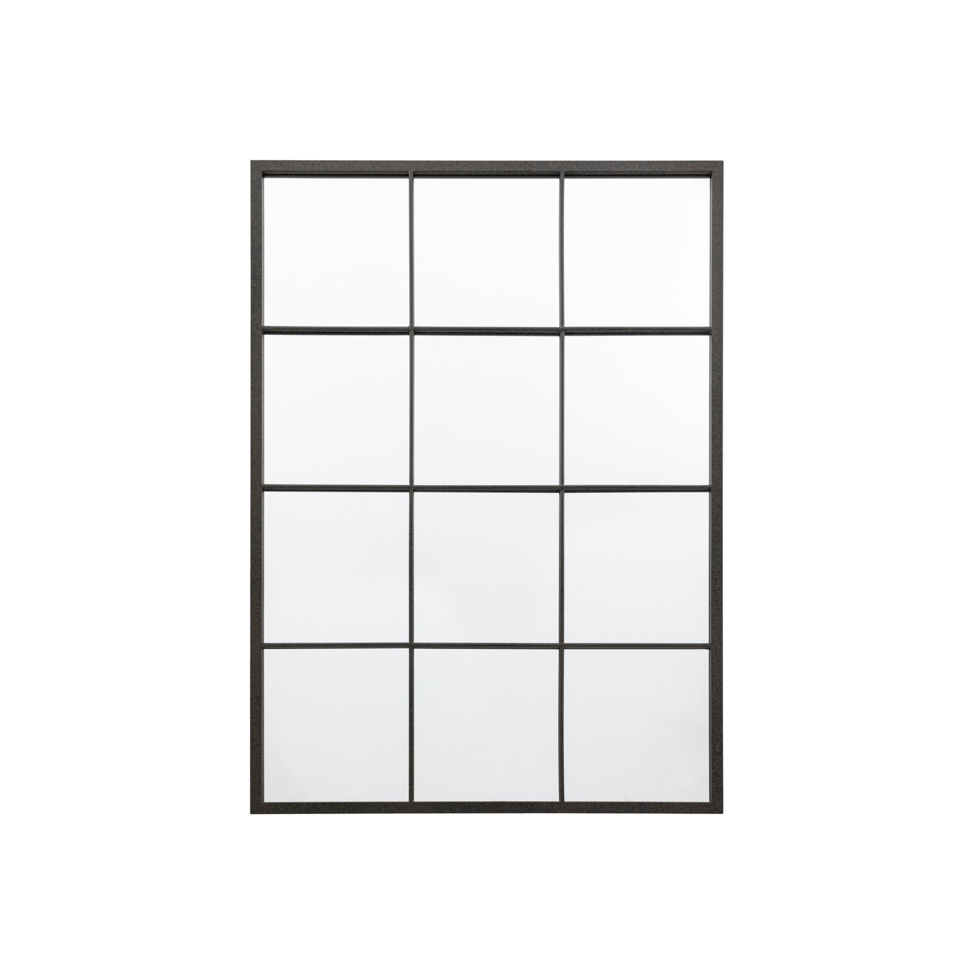 Mura Fitzgerald Rectangle Window Wall Mirror - Aged Black