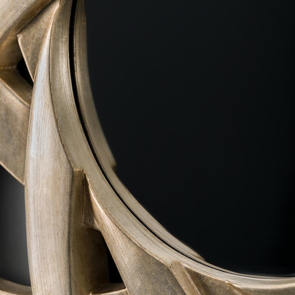 Mura Fortescue Round Wall Mirror - Aged Silver