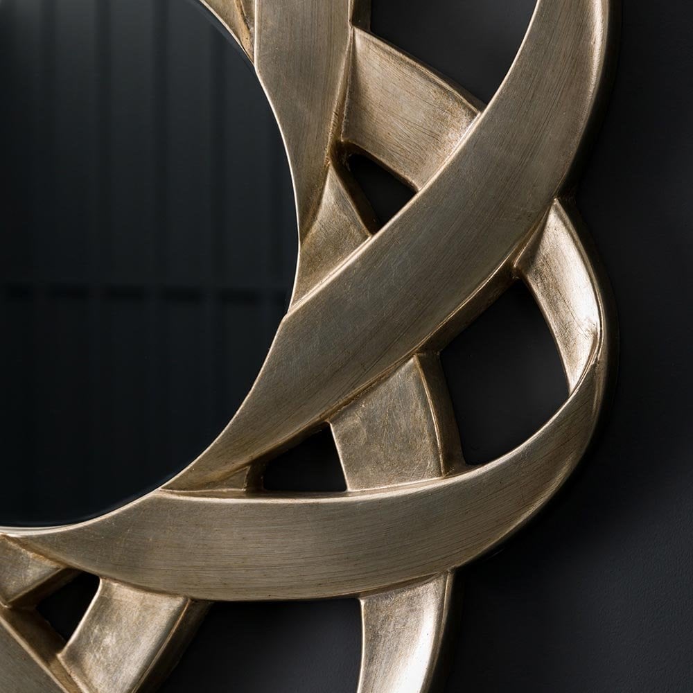 Mura Fortescue Round Wall Mirror - Aged Silver