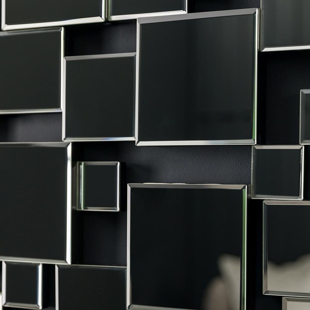 Mura Lake Abstract Round Wall Mirror - Bevelled Edge