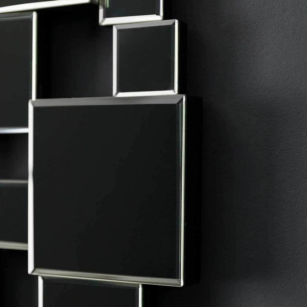 Mura Lake Abstract Round Wall Mirror - Bevelled Edge