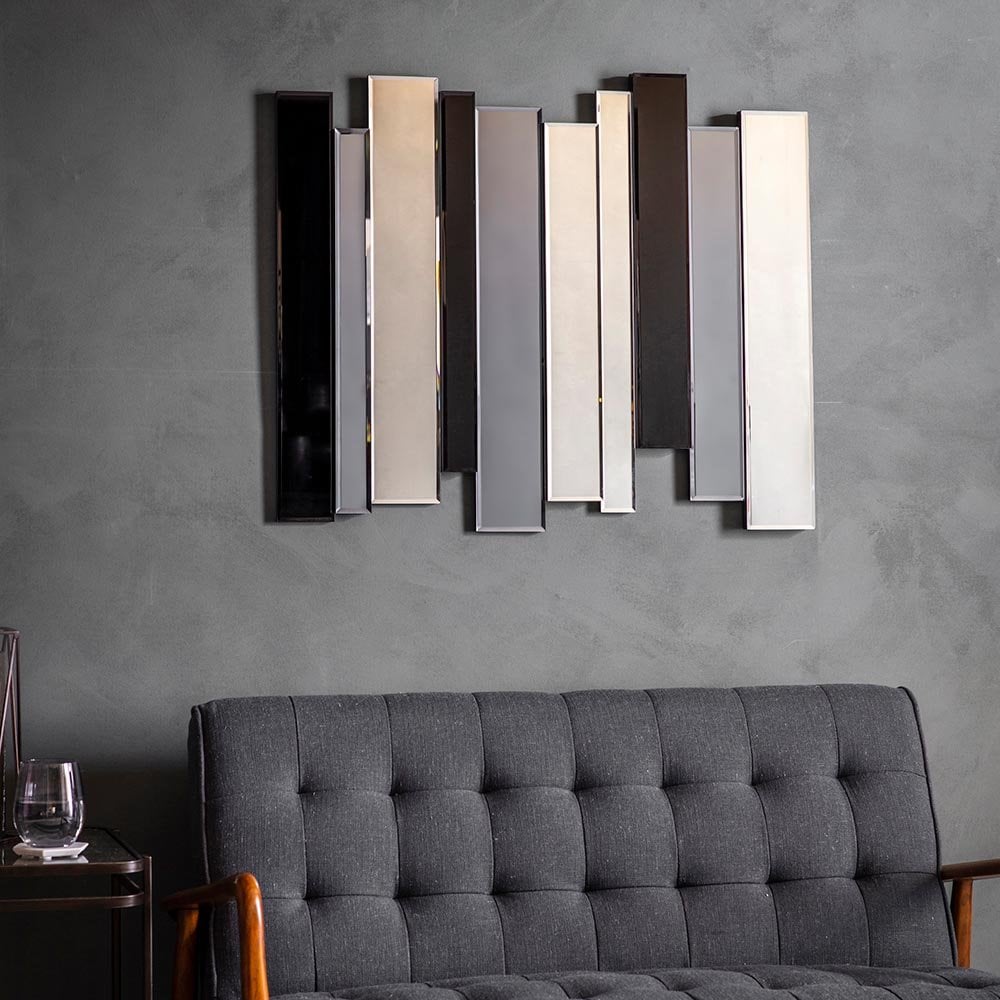 Mura Lakeside Rectangle Wall Mirror - Black, Smoked & Clear Glass
