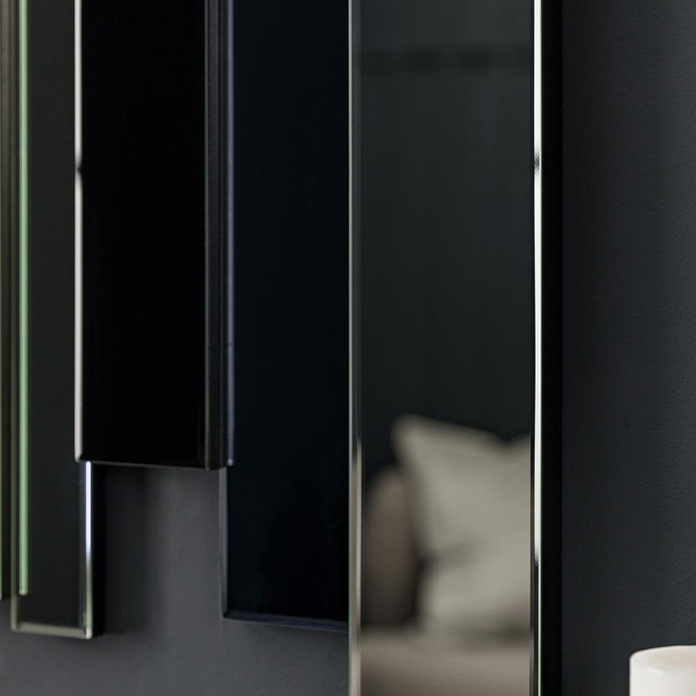 Mura Lakeside Rectangle Wall Mirror - Black, Smoked & Clear Glass