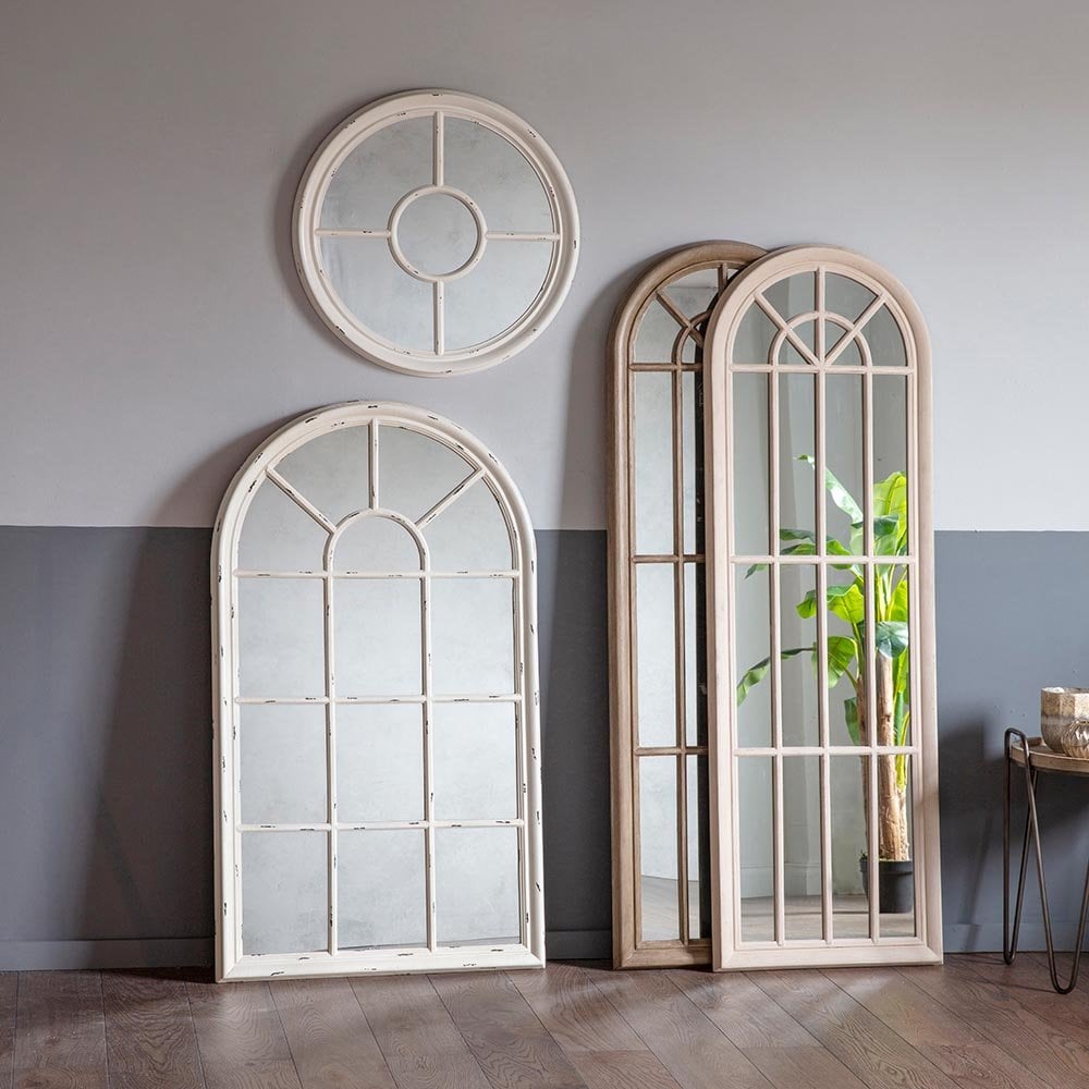 Mura Bulwer Round Window Wall Mirror - Vintage Clay