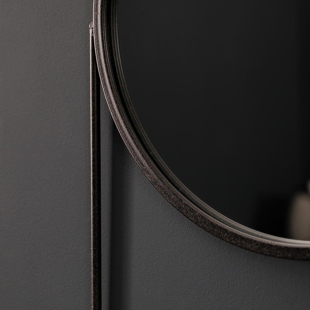 Mura Gugeri Wall Mirror With Shelf - Charcoal Black