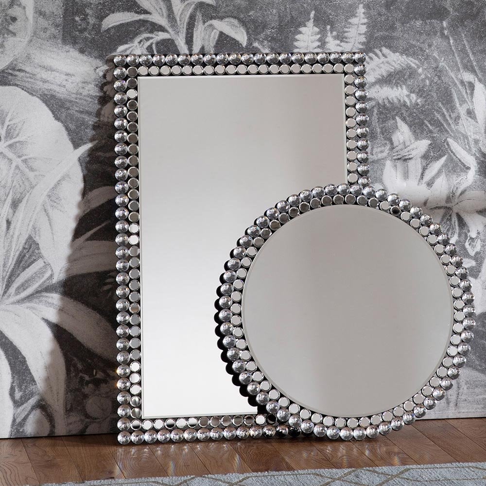 Mura Barrack Rectangle Wall Mirror - Clear Faceted Frame