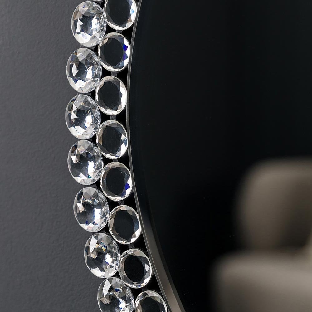 Mura Barrack Medium Round Wall Mirror - Clear Faceted Frame