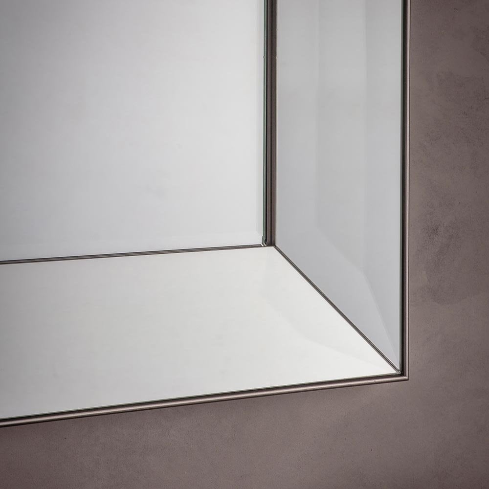 Mura Havelock Rectangle Wall Mirror - Satin Silver