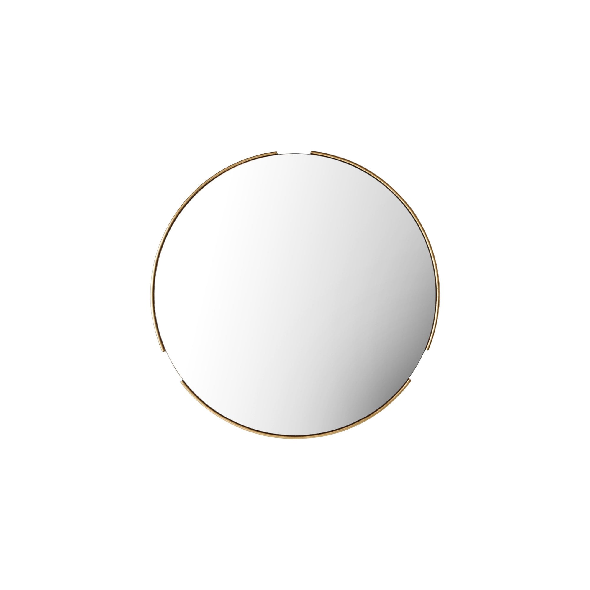 Mura Coode Tubular Notched Round Wall Mirror - Aged Gold