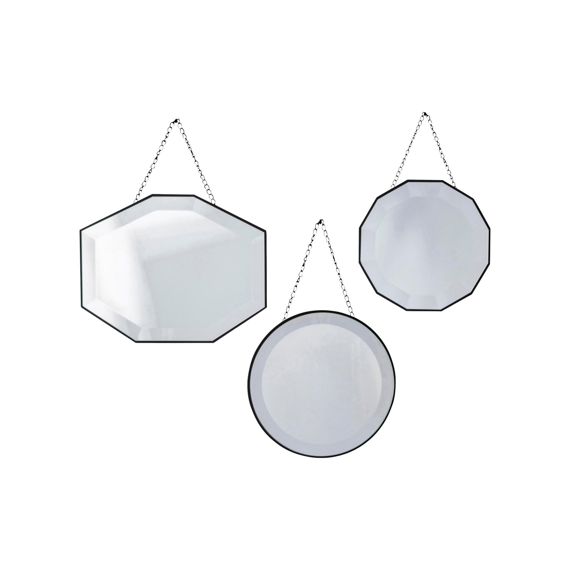 Mura Anzac 3 Scatter Wall Mirrors - Matt Black