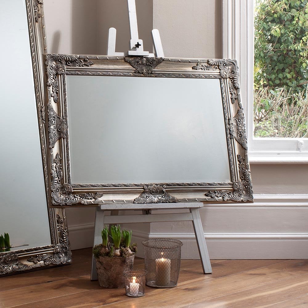 Mura Kenwick Rectangle Wall Mirror - Silver Leaf