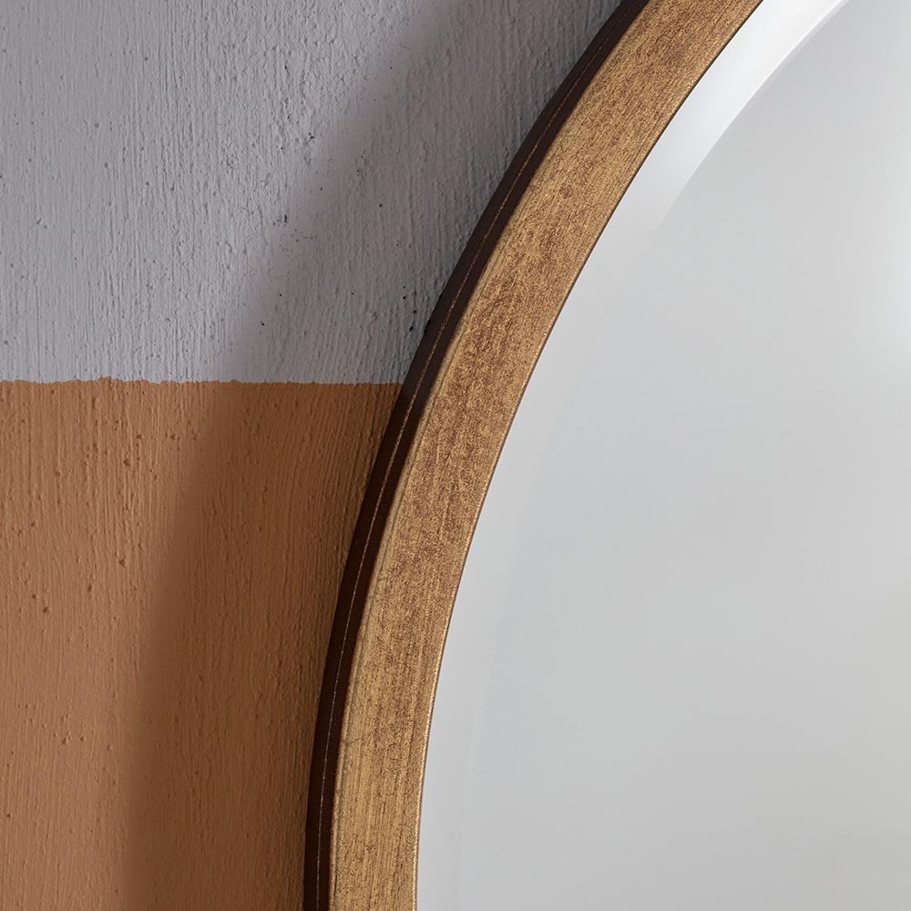 Mura Oxford Medium Round Wall Mirror - Antique Gold