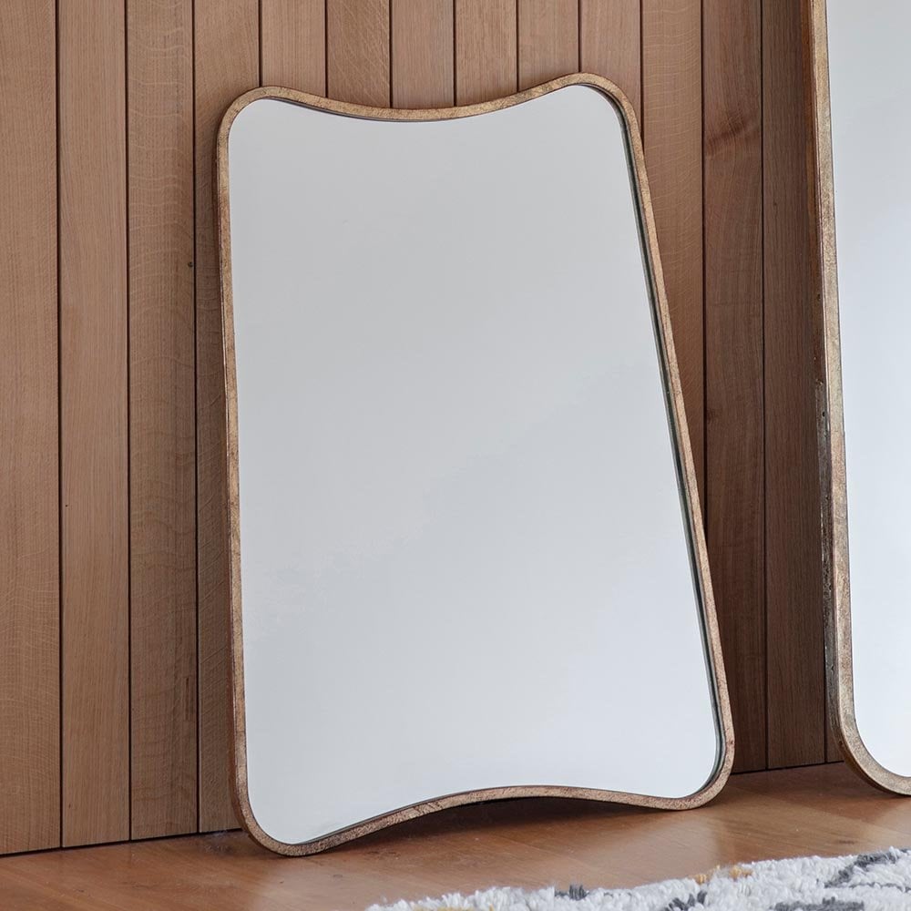 Mura Carr Tapered Rectangle Wall Mirror - Distressed Gold