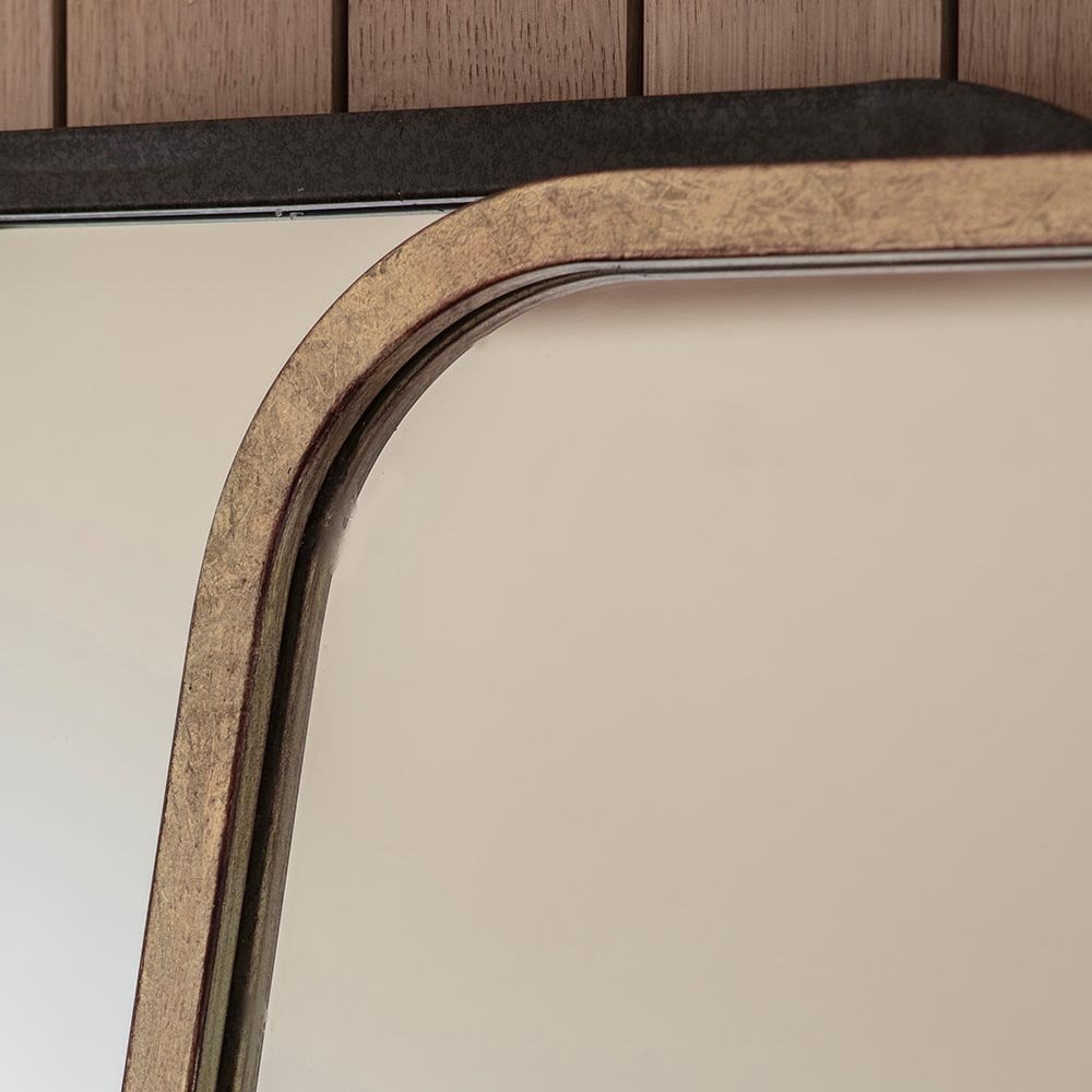 Mura Carr Tapered Rectangle Wall Mirror - Distressed Gold