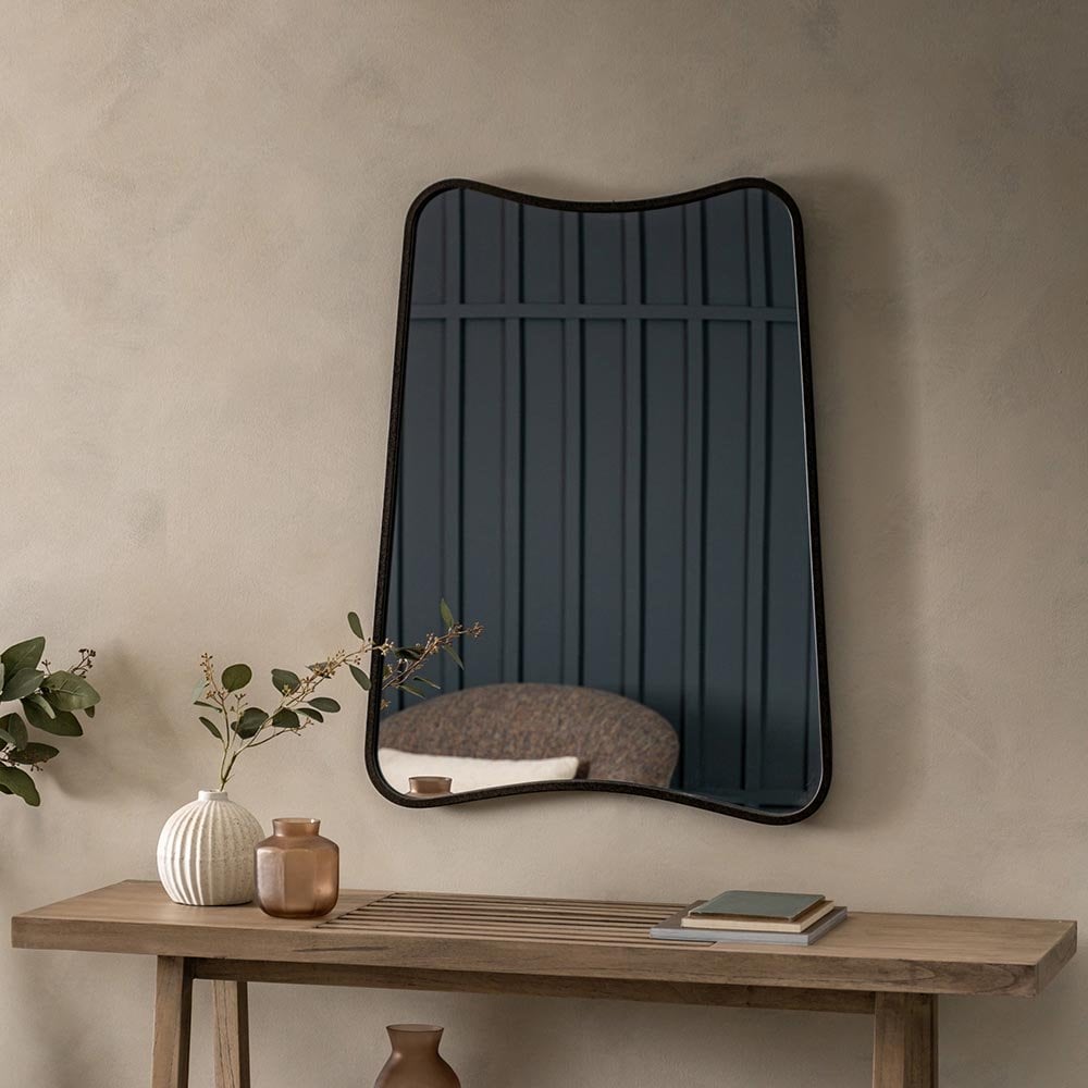 Mura Carr Tapered Rectangle Wall Mirror - Matt Black